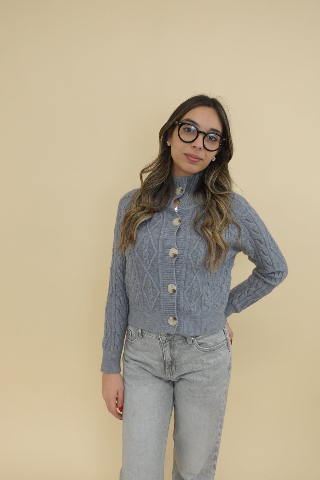 Cardigan Badia Grigio