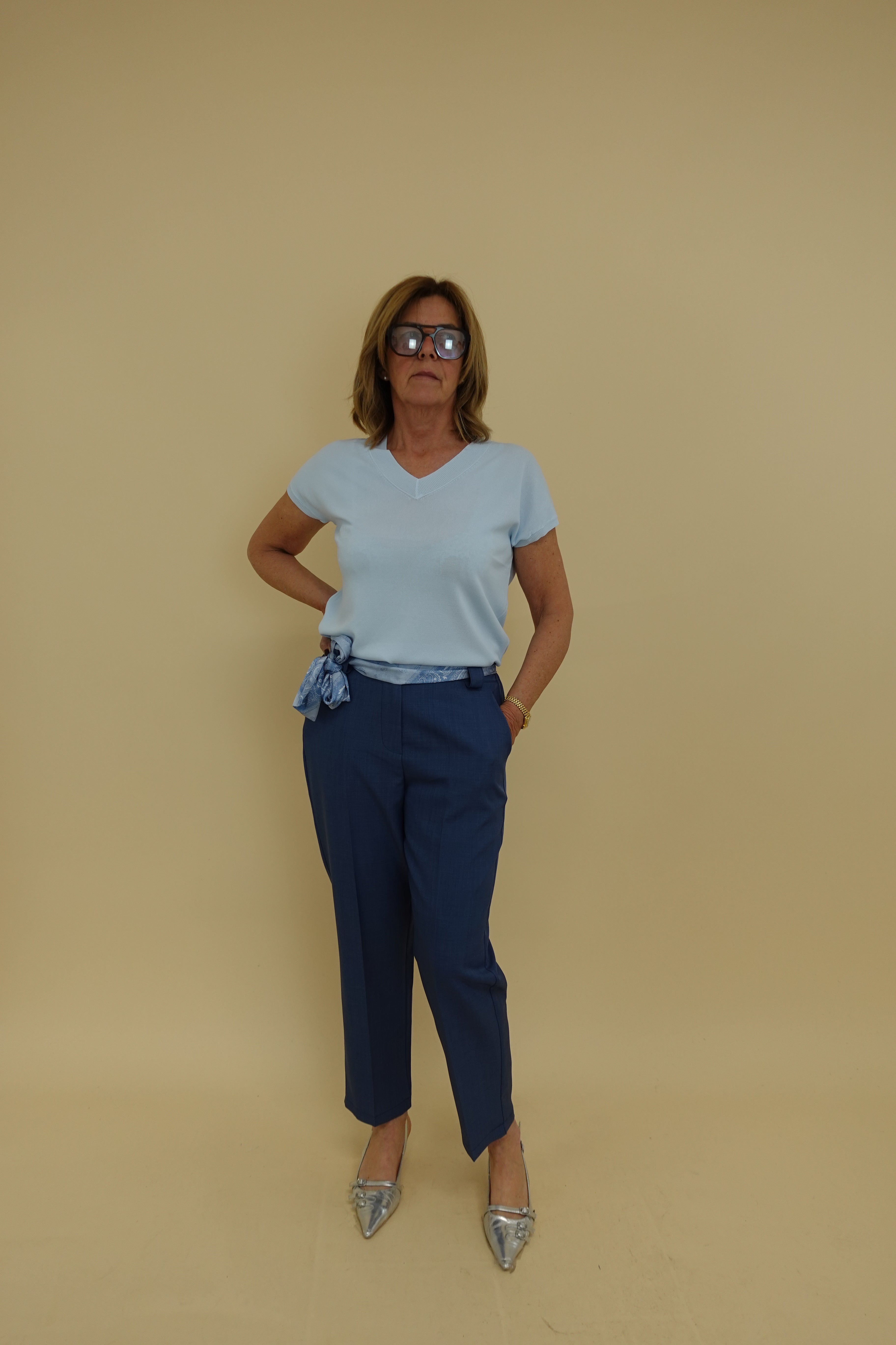 Pantalone Foulard Azzurro
