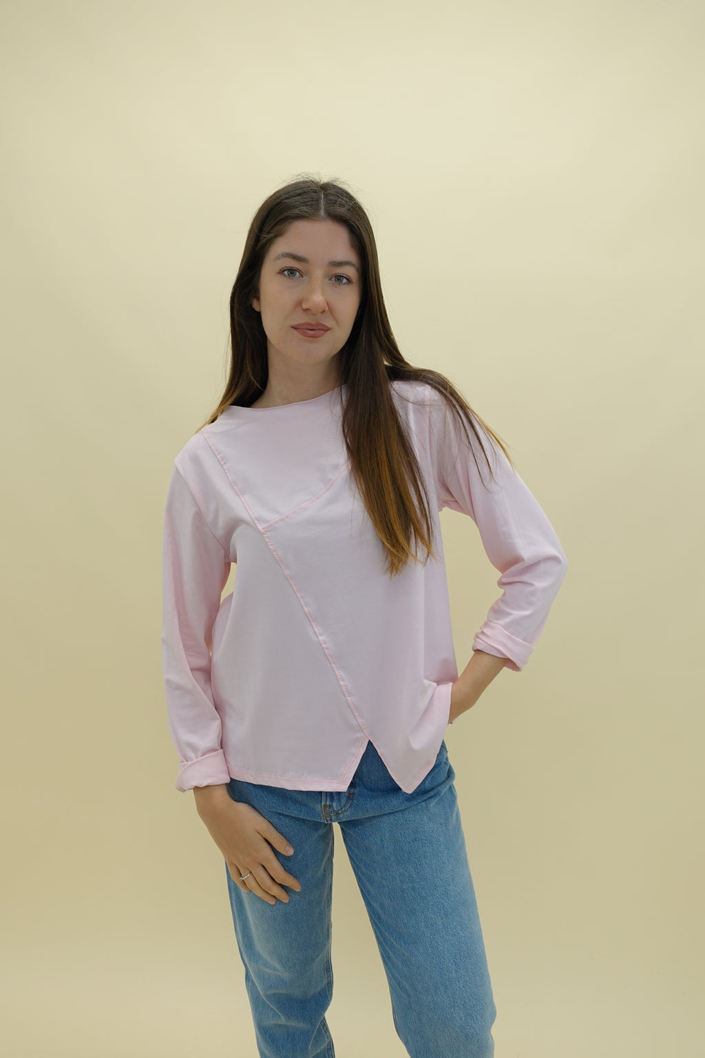 Maglia Assimmetrica Rosa
