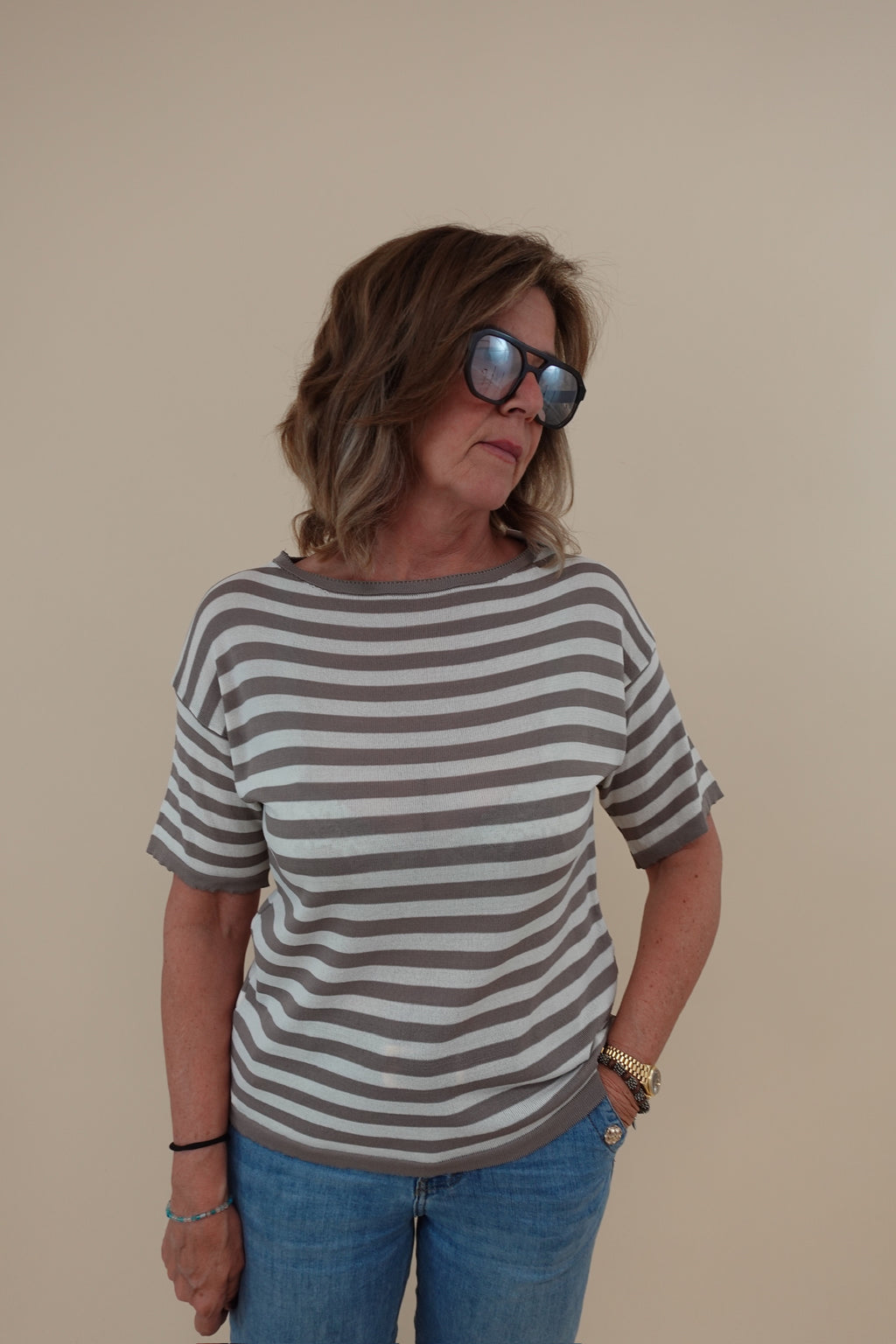 Maglia Line Beige
