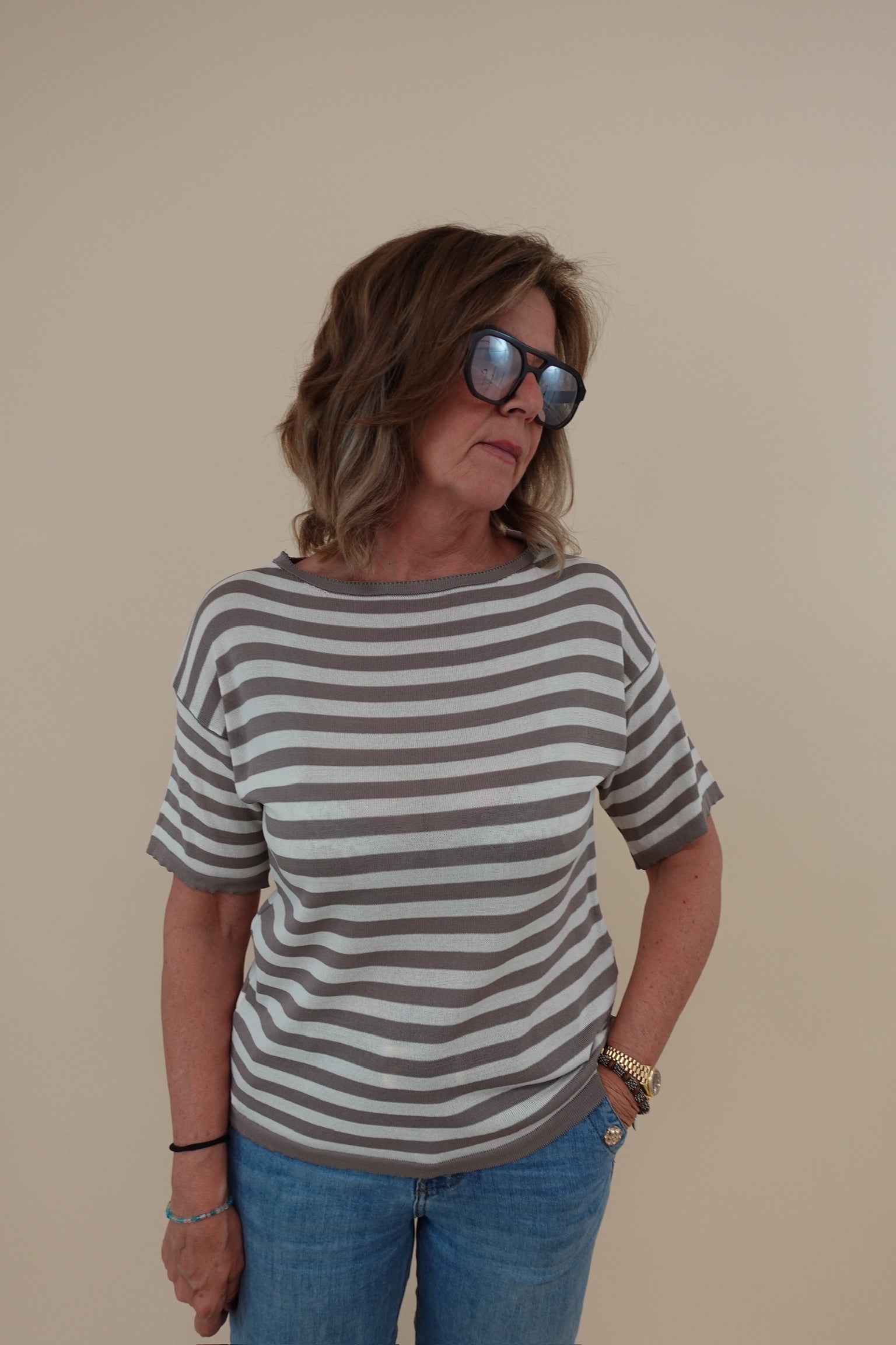 Maglia Line Beige