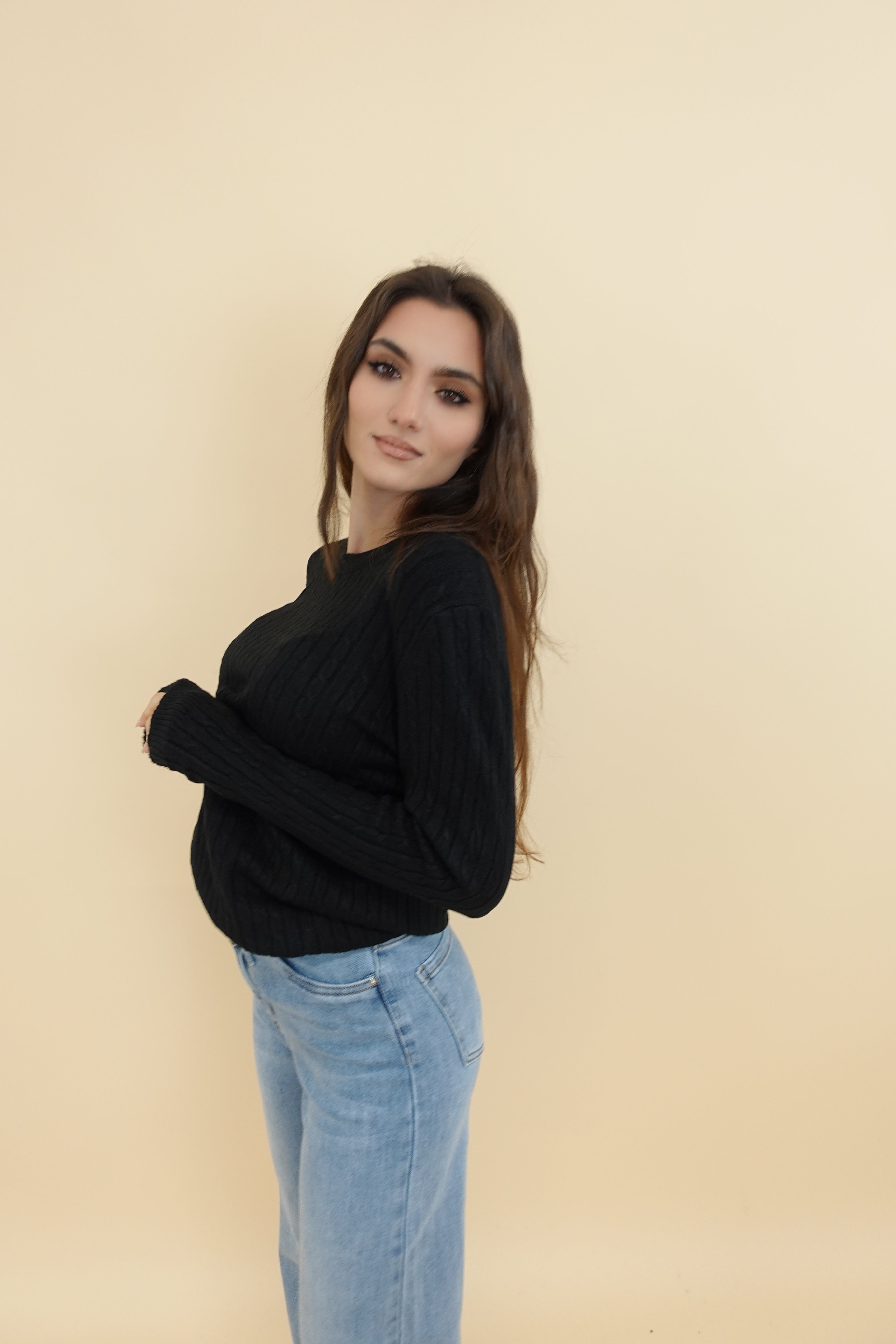 Maglioncino Treccina New Nero