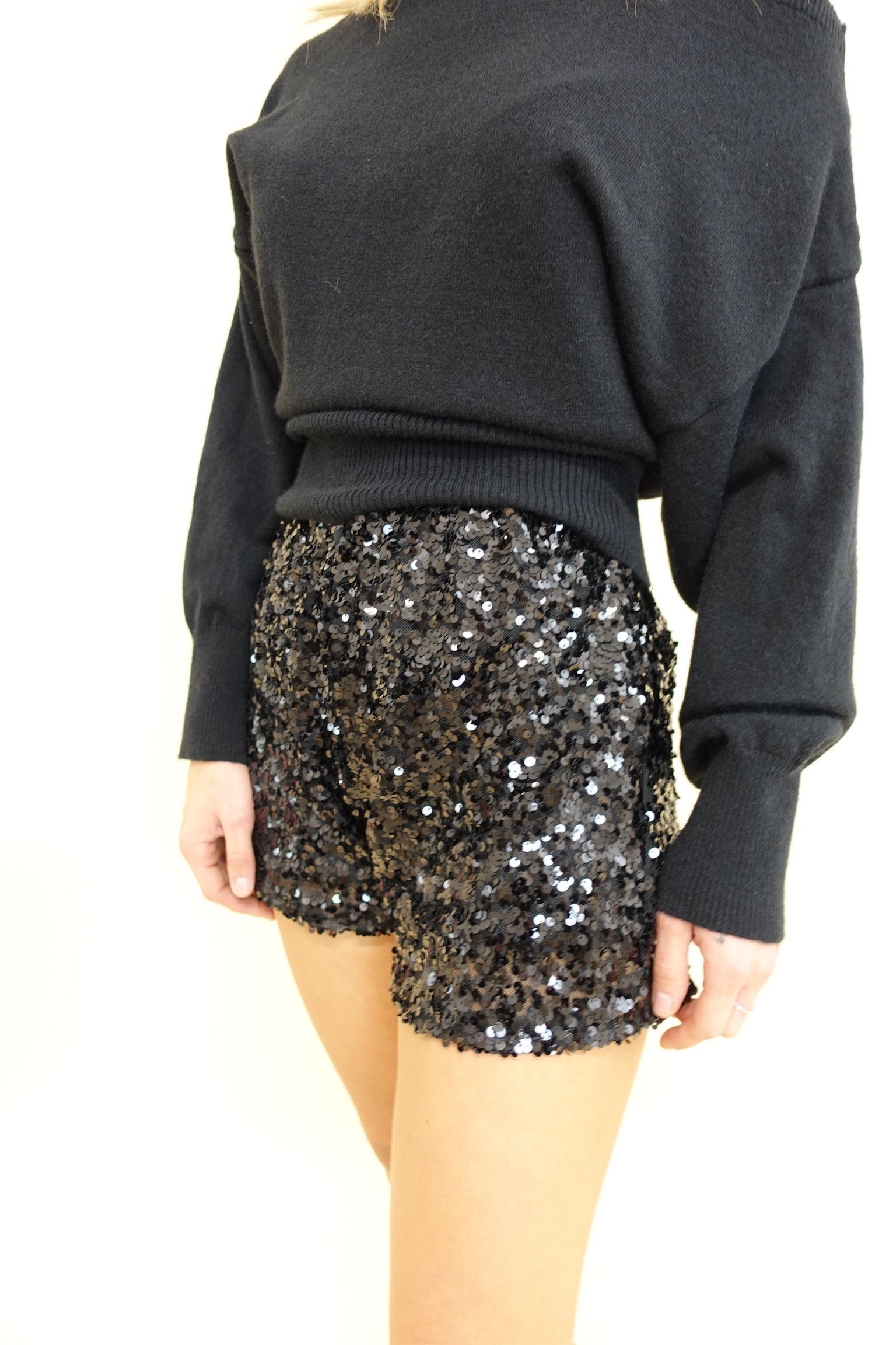 Shorts Paiettes Nero
