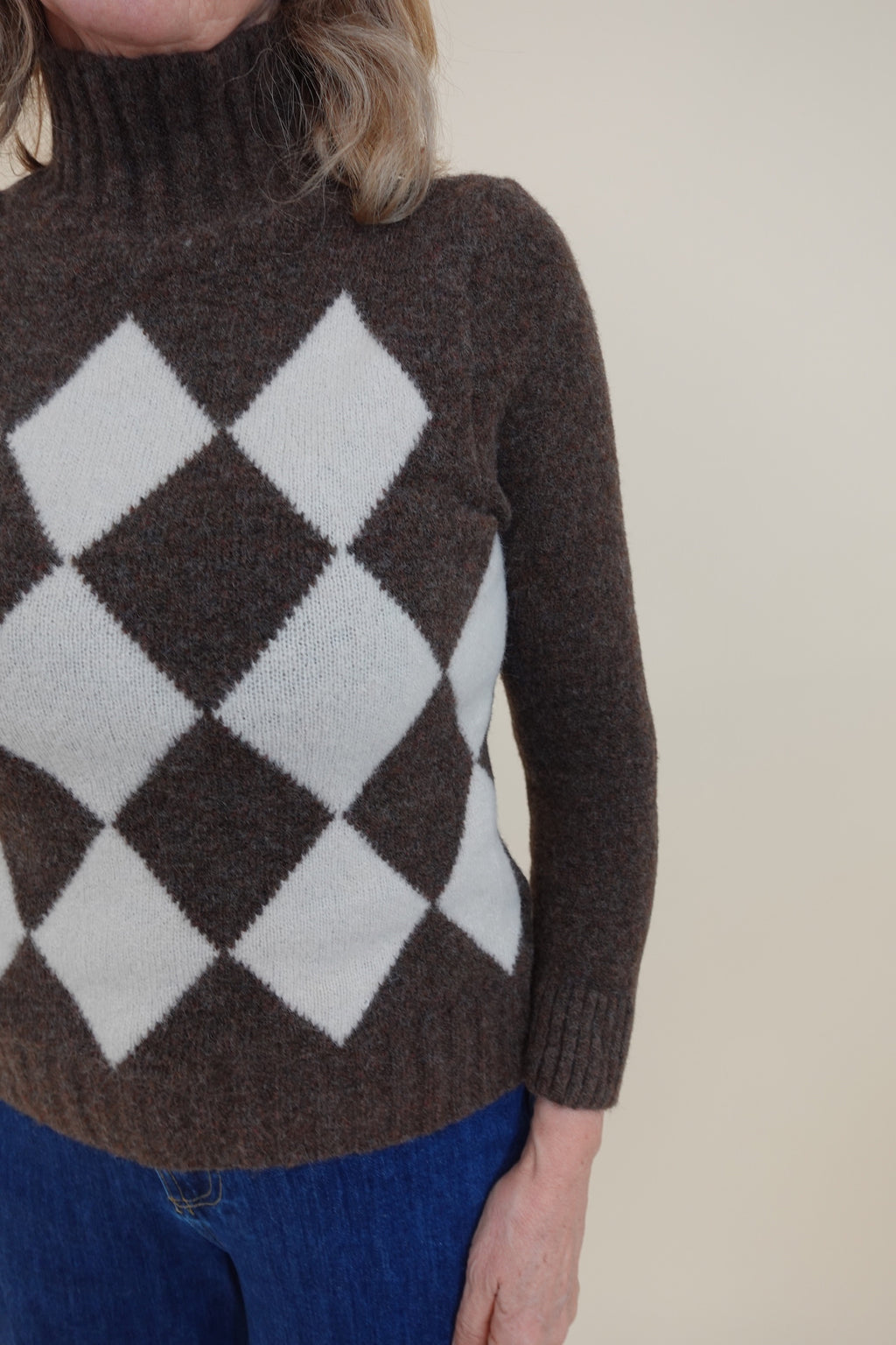 Maglione Scacchi Marrone