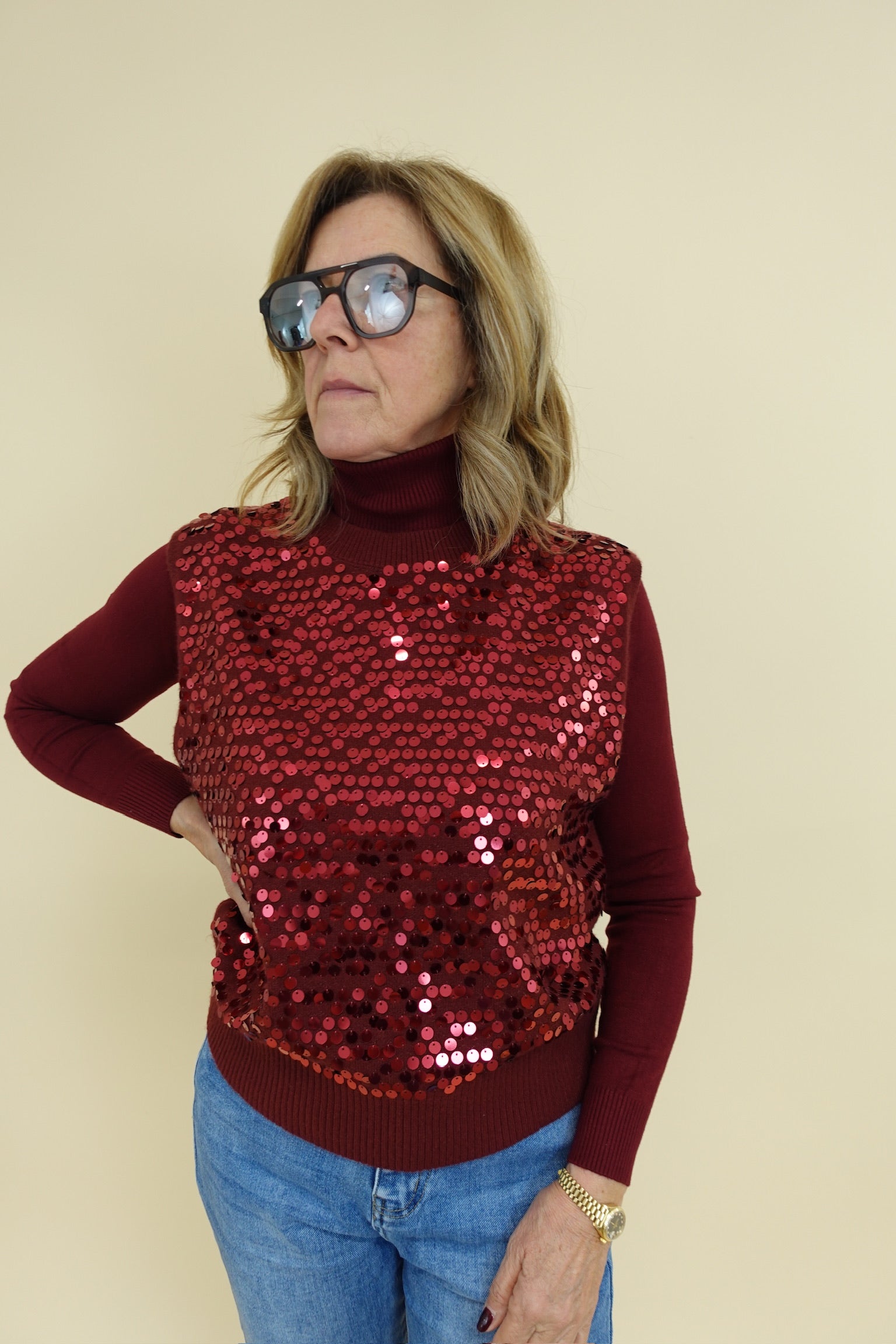 Gilet Morena Bordeaux