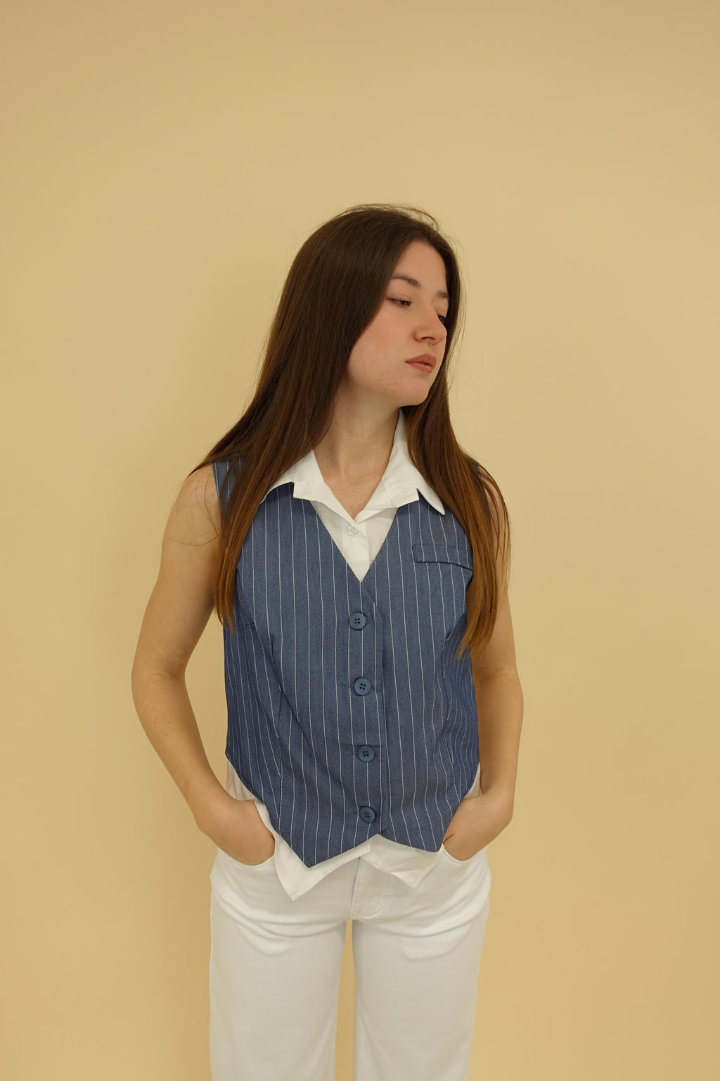 Gilet Line Azzurro