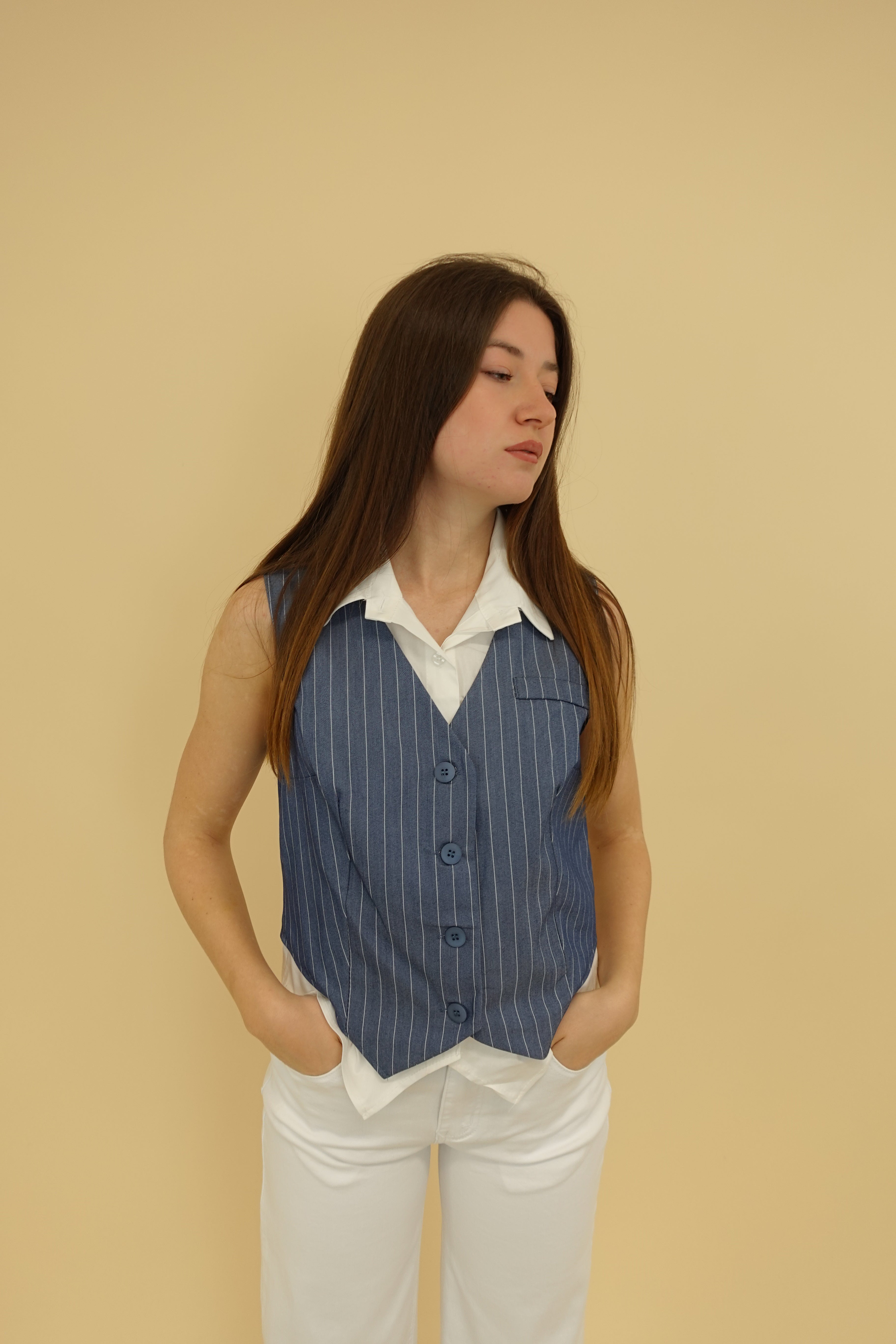 Gilet Line Azzurro