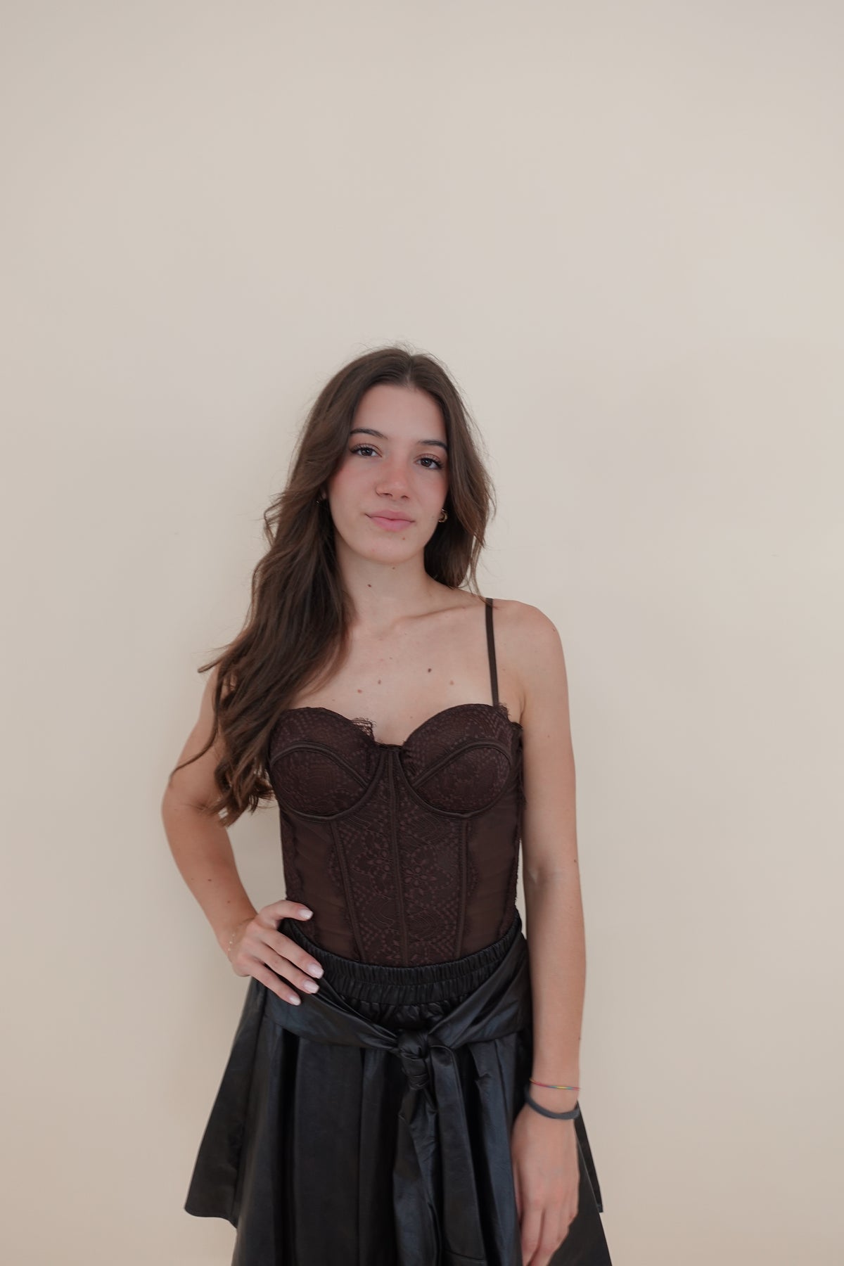 Corsetto Pizzo Marrone