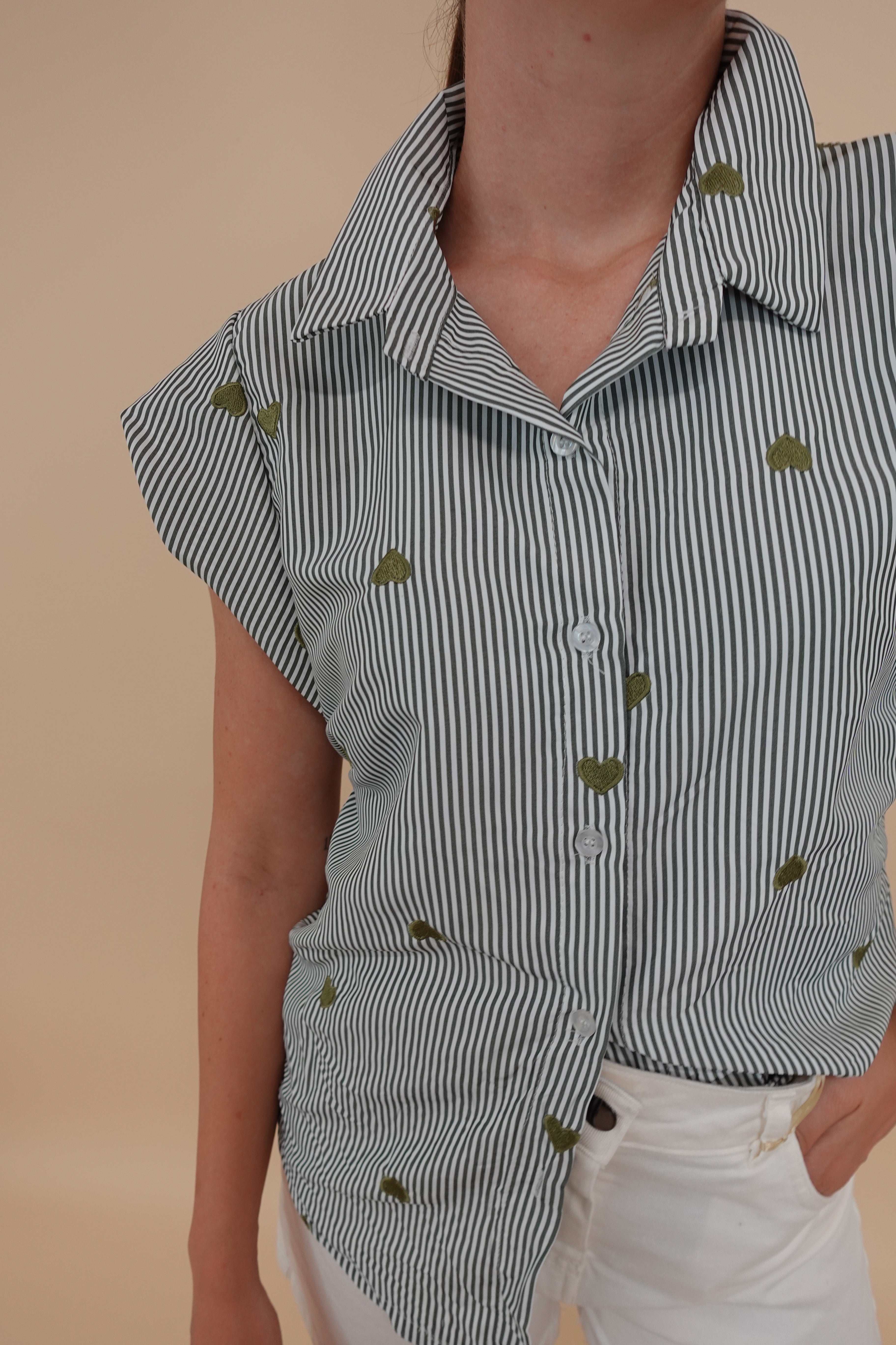 Camicia Heart Smanicata Verde