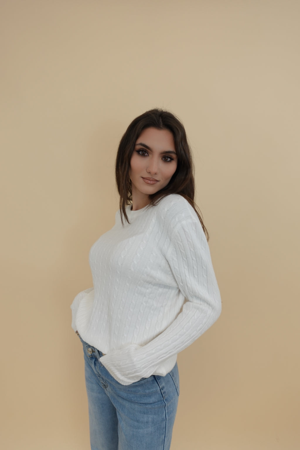 Maglioncino Treccina New Bianco