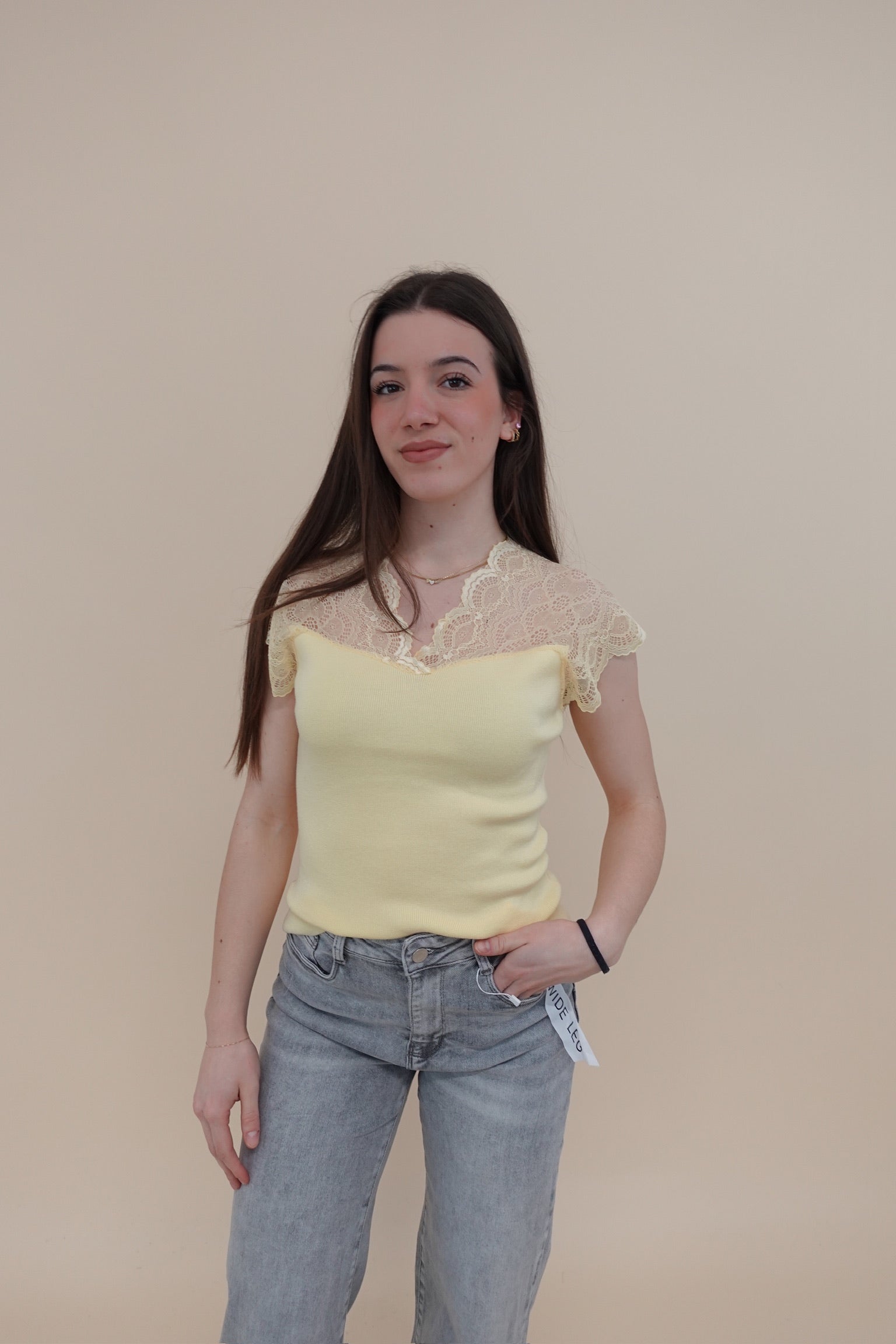 Canotta Pizzo Gialla