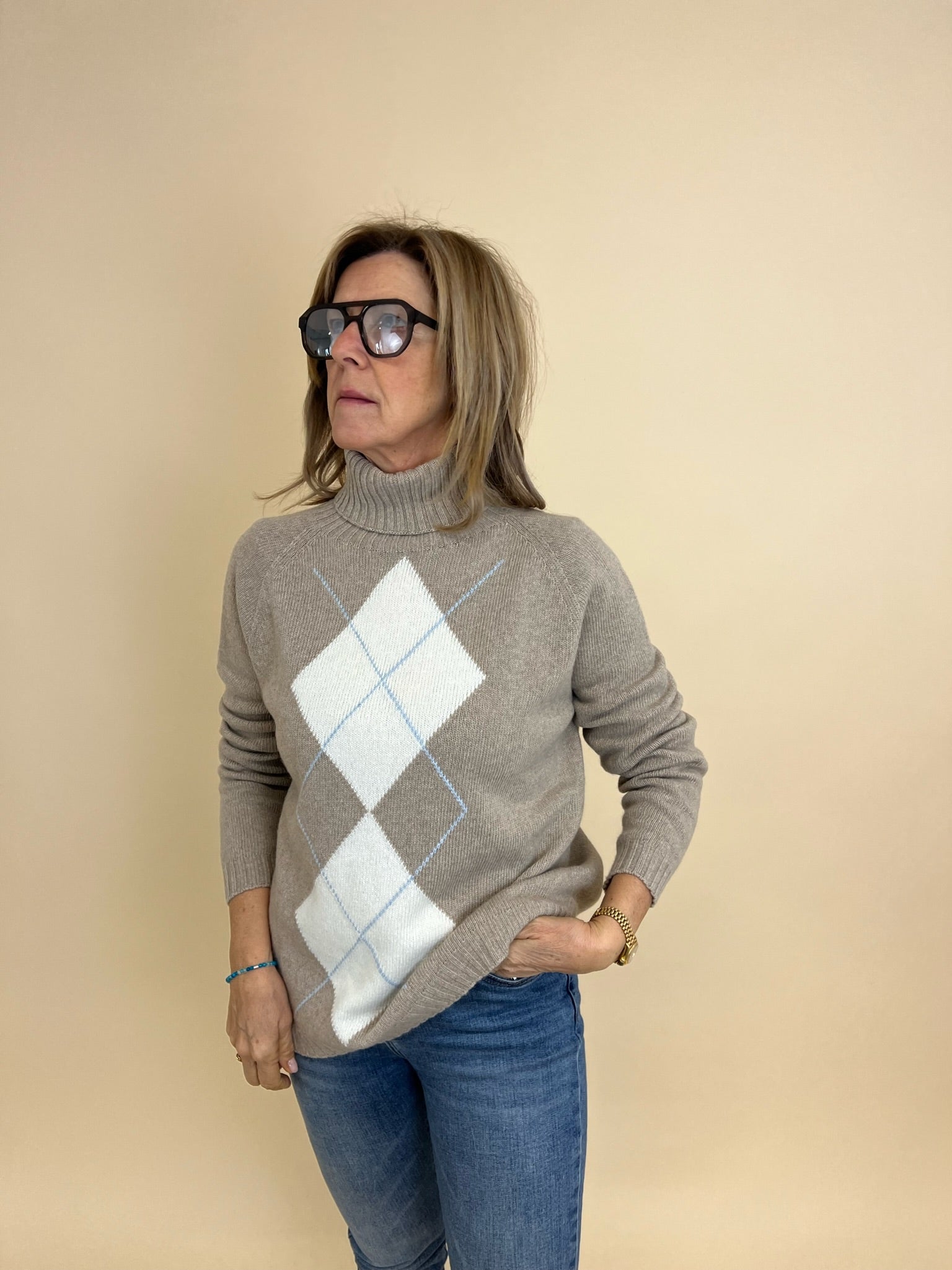 Maglione Rombi Beige