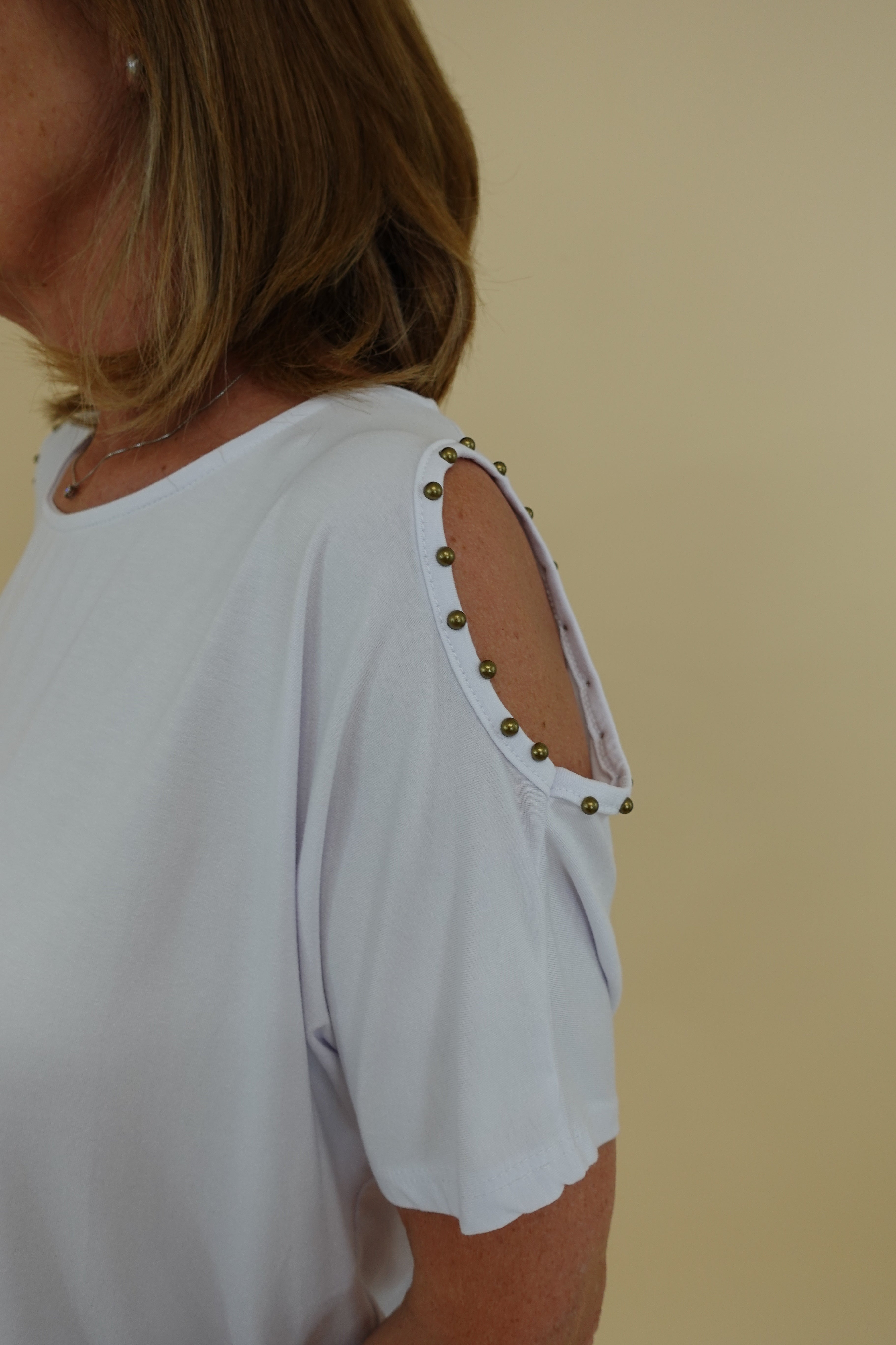 Maglia Over Borchie Bianca