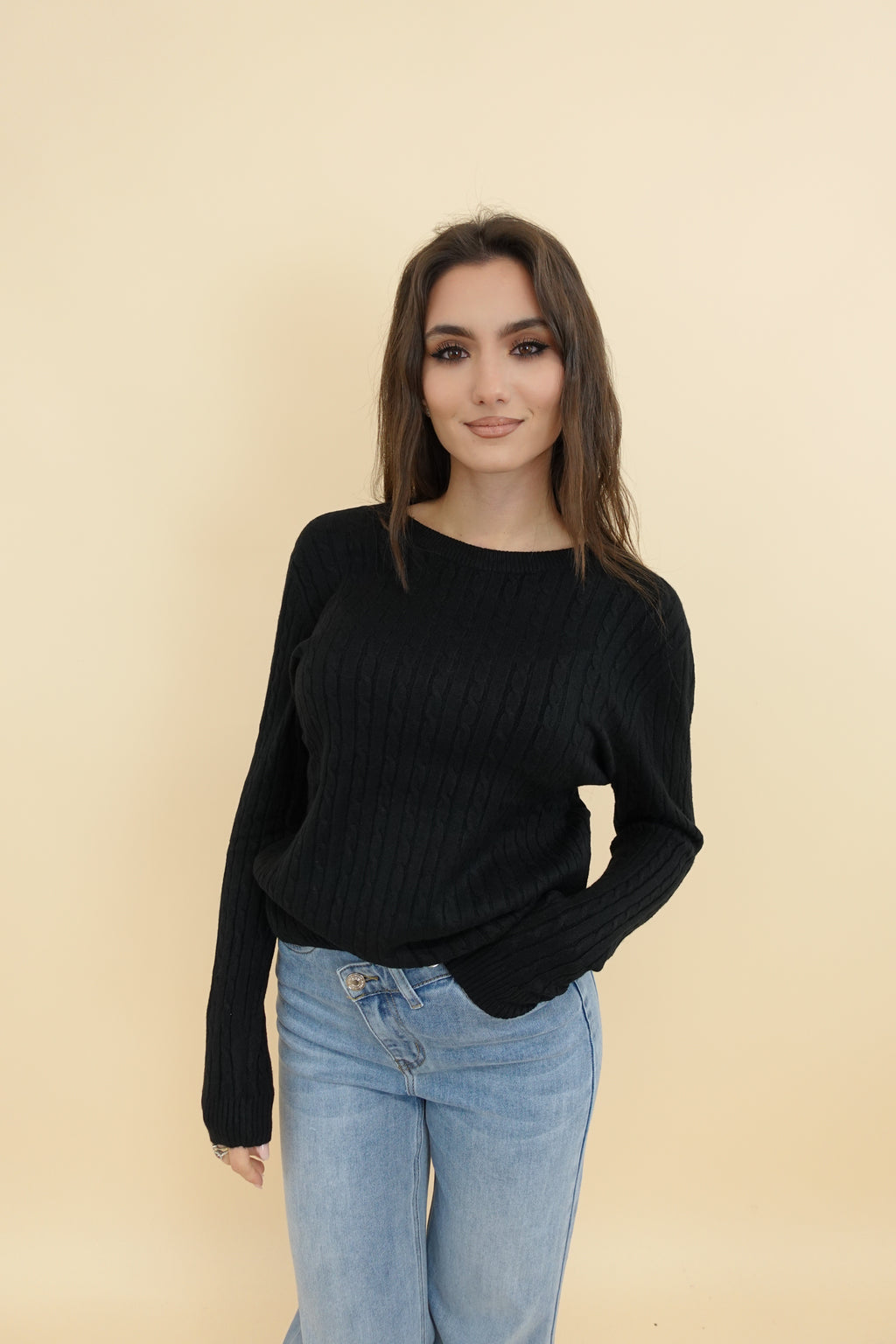 Maglioncino Treccina New Nero