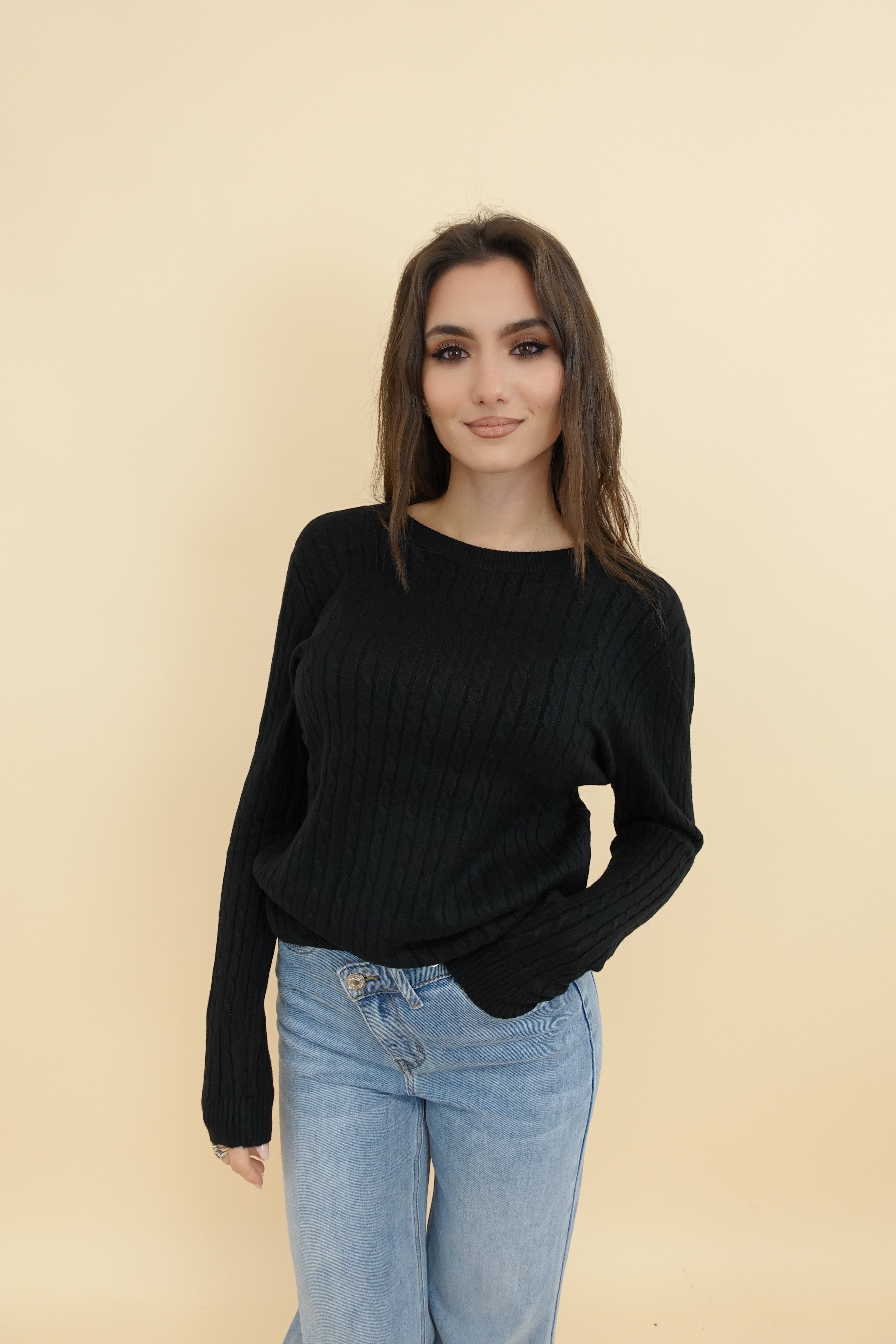 Maglioncino Treccina New Nero