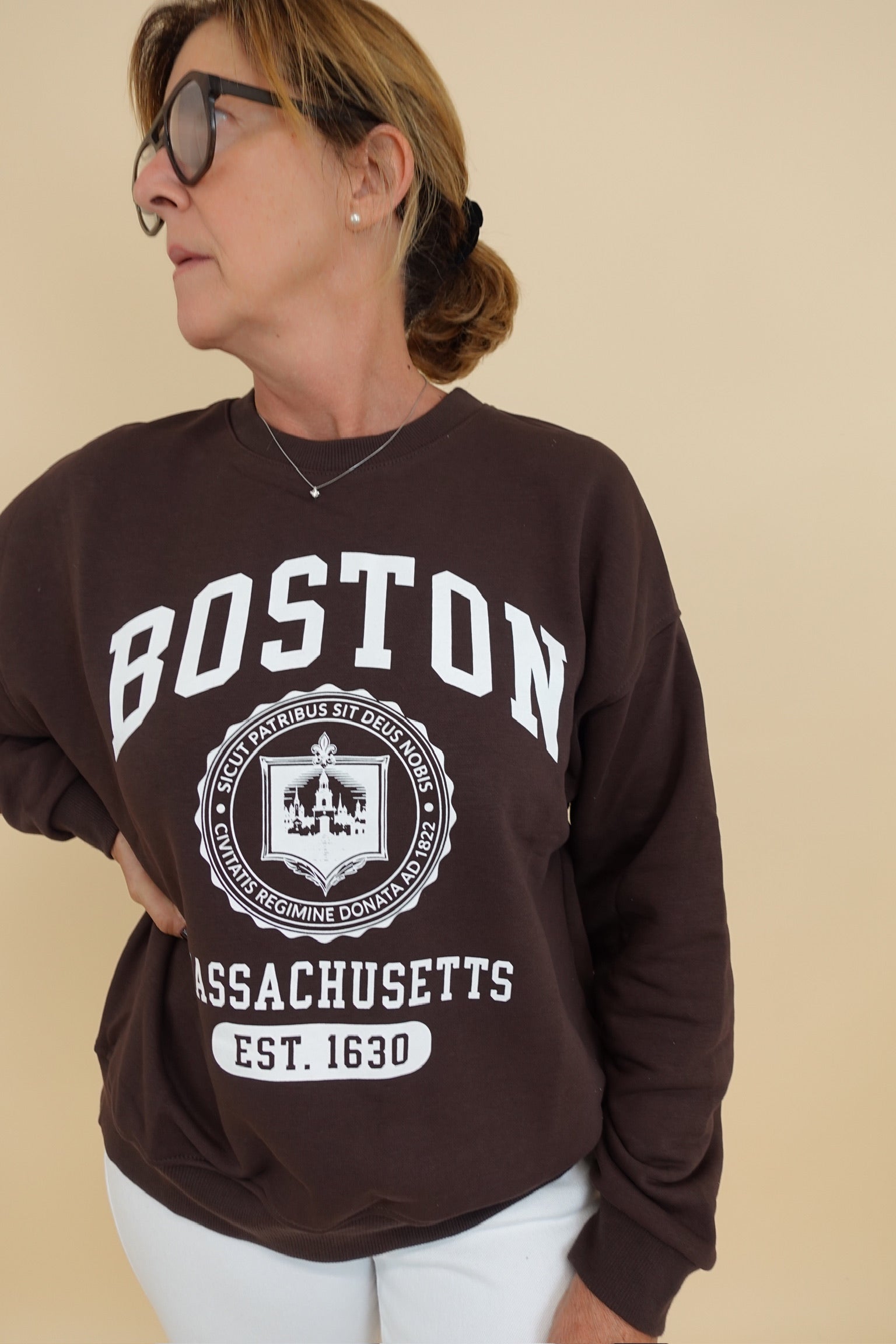 Felpa Boston Marrone
