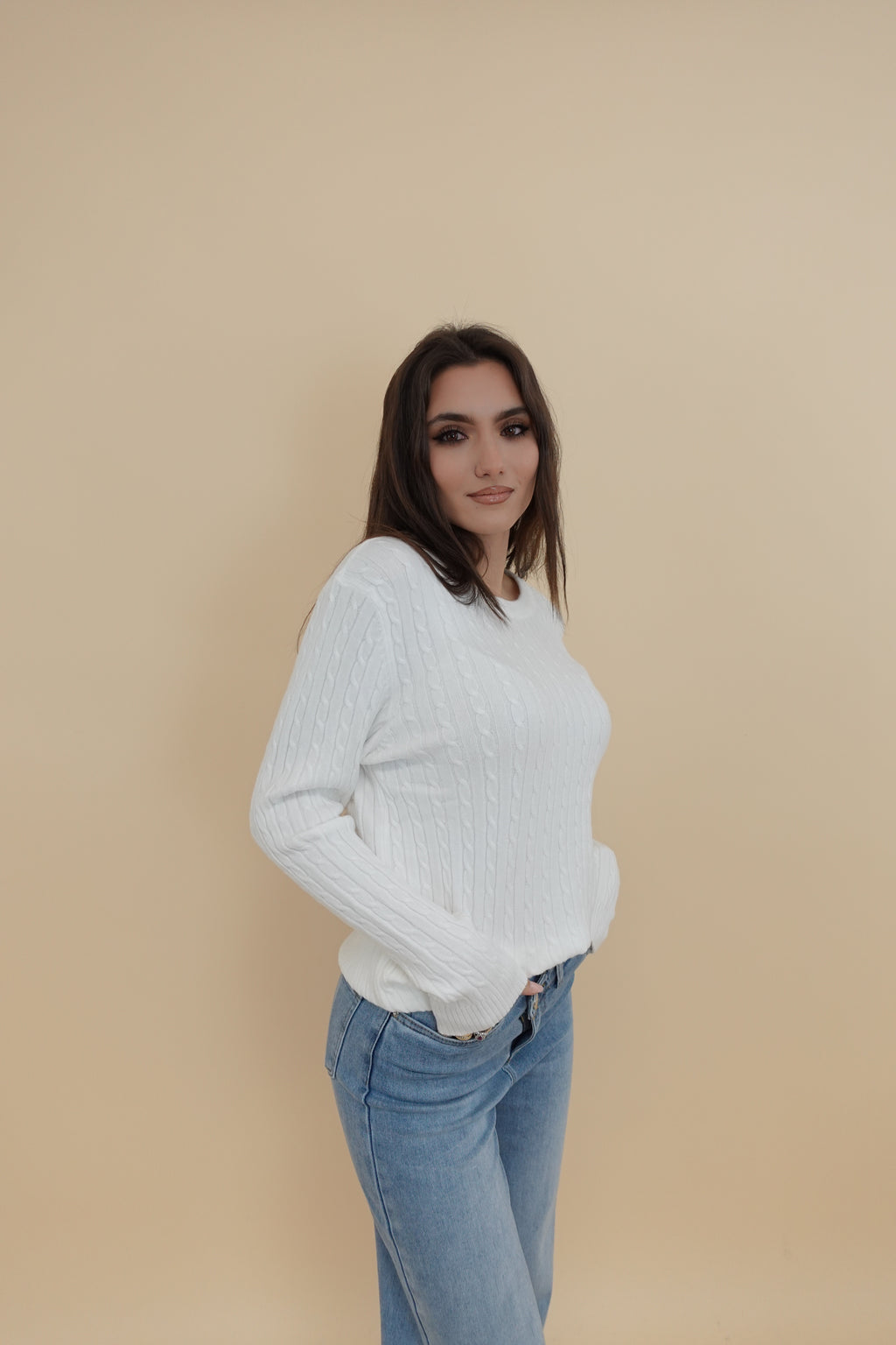 Maglioncino Treccina New Bianco