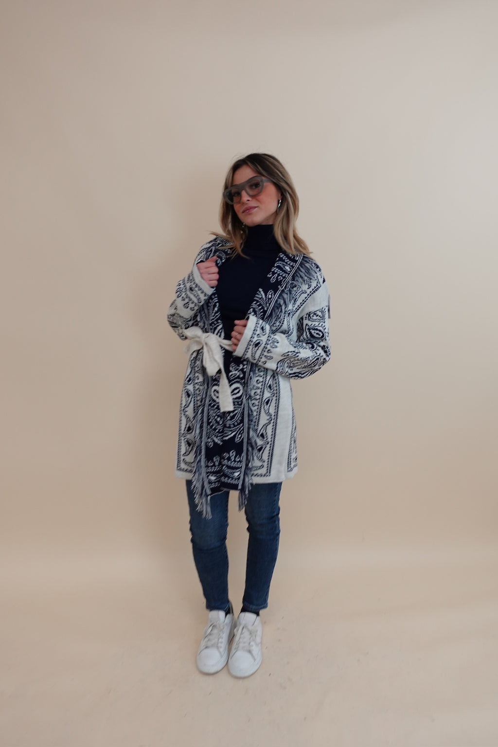 Cardigan Bandana Blu