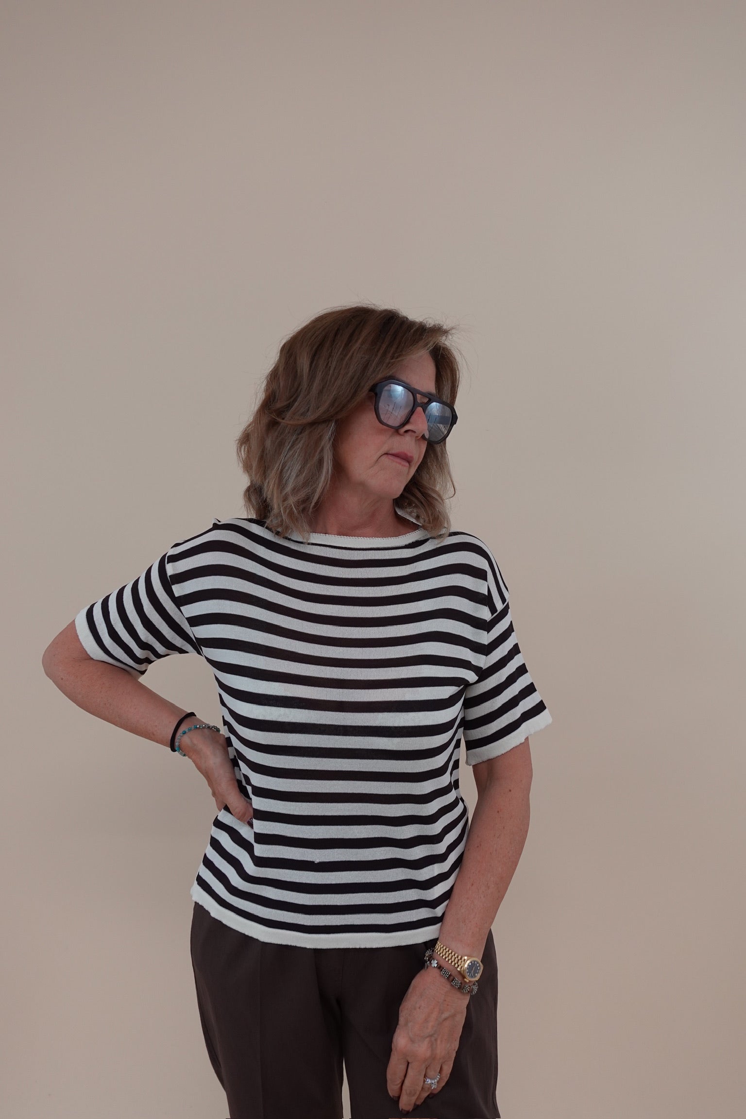 Maglia Line Marrone