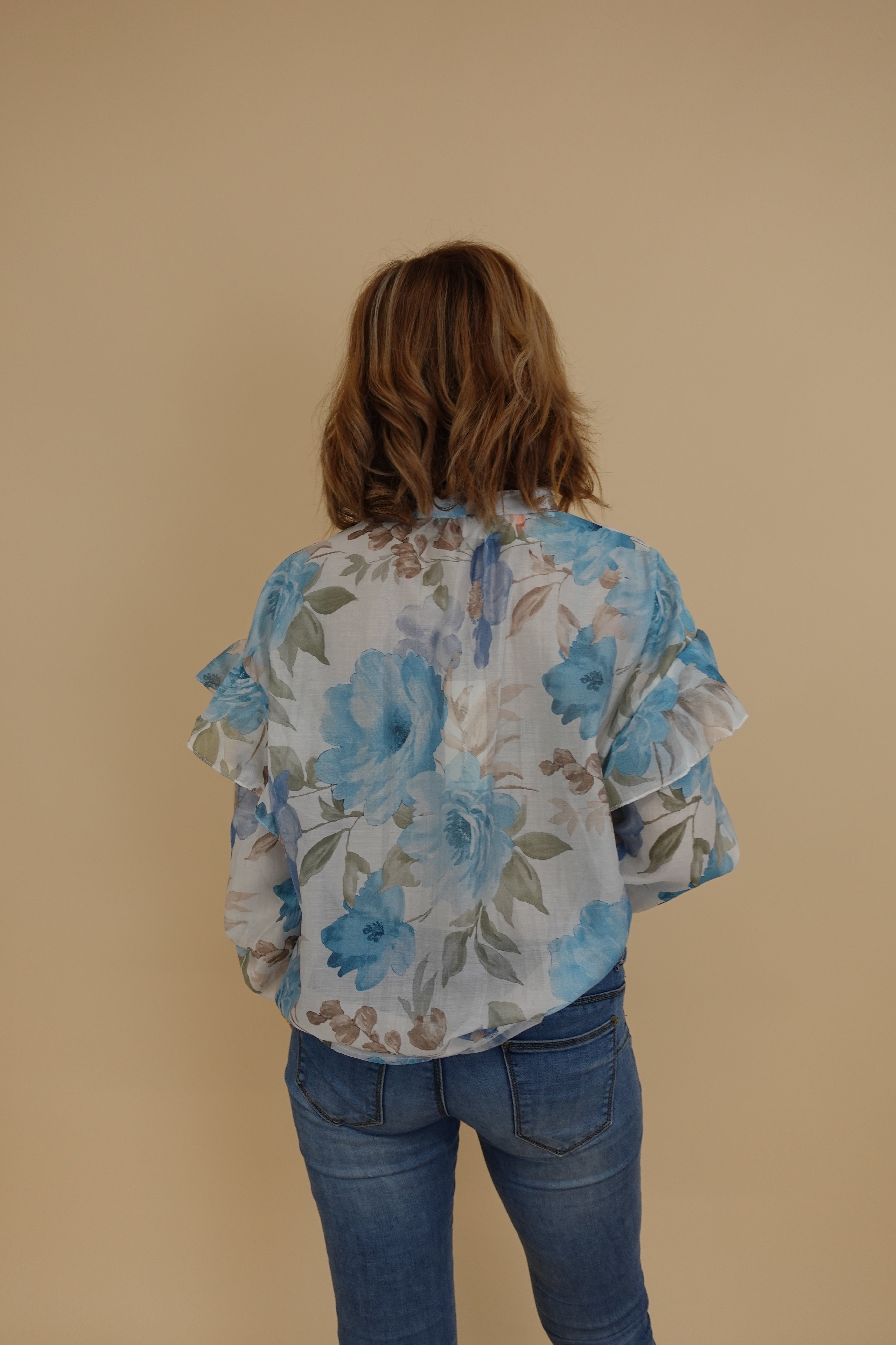 Camicia Fiori Azzurra