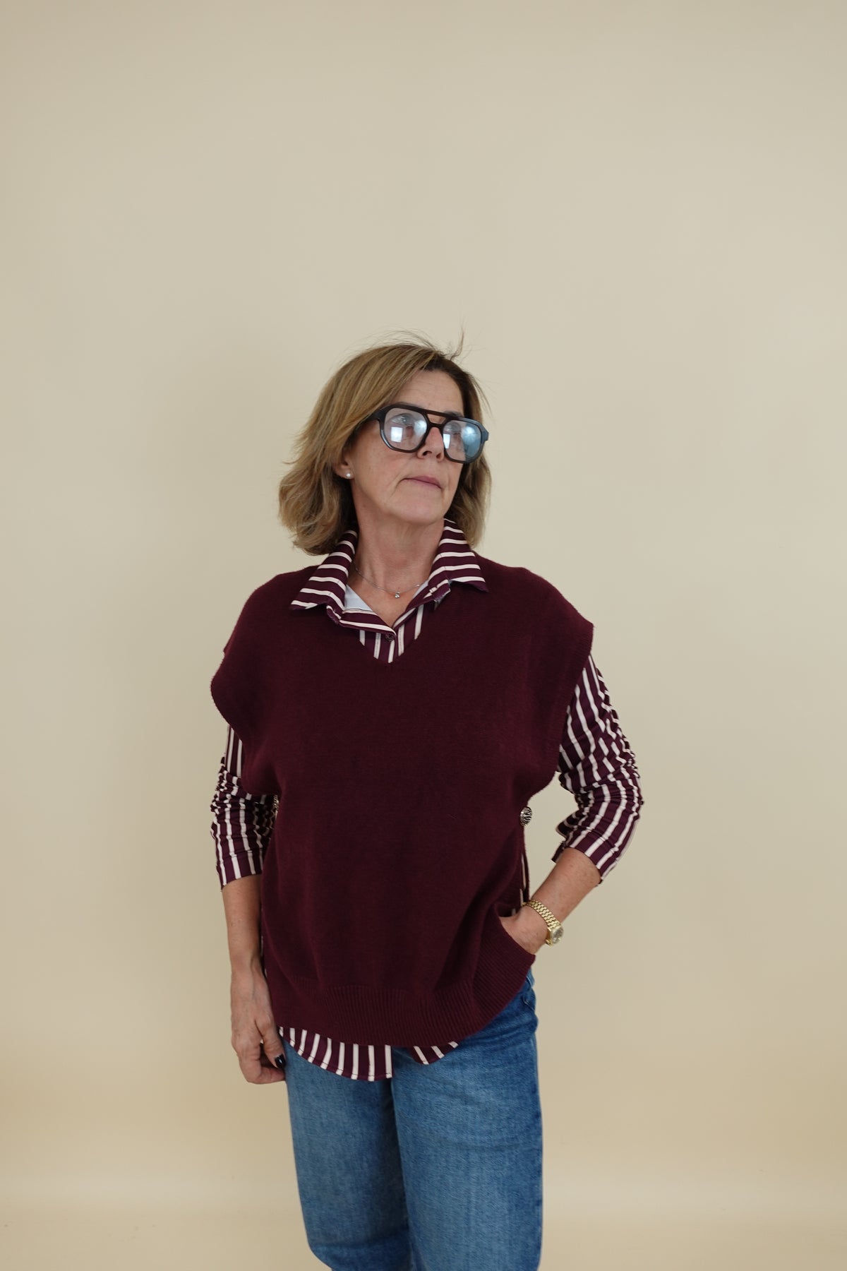 Gilet Carmen Bordeaux