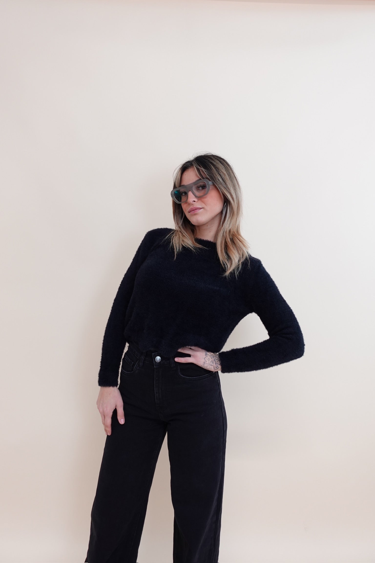 Maglione Zig Zag Black