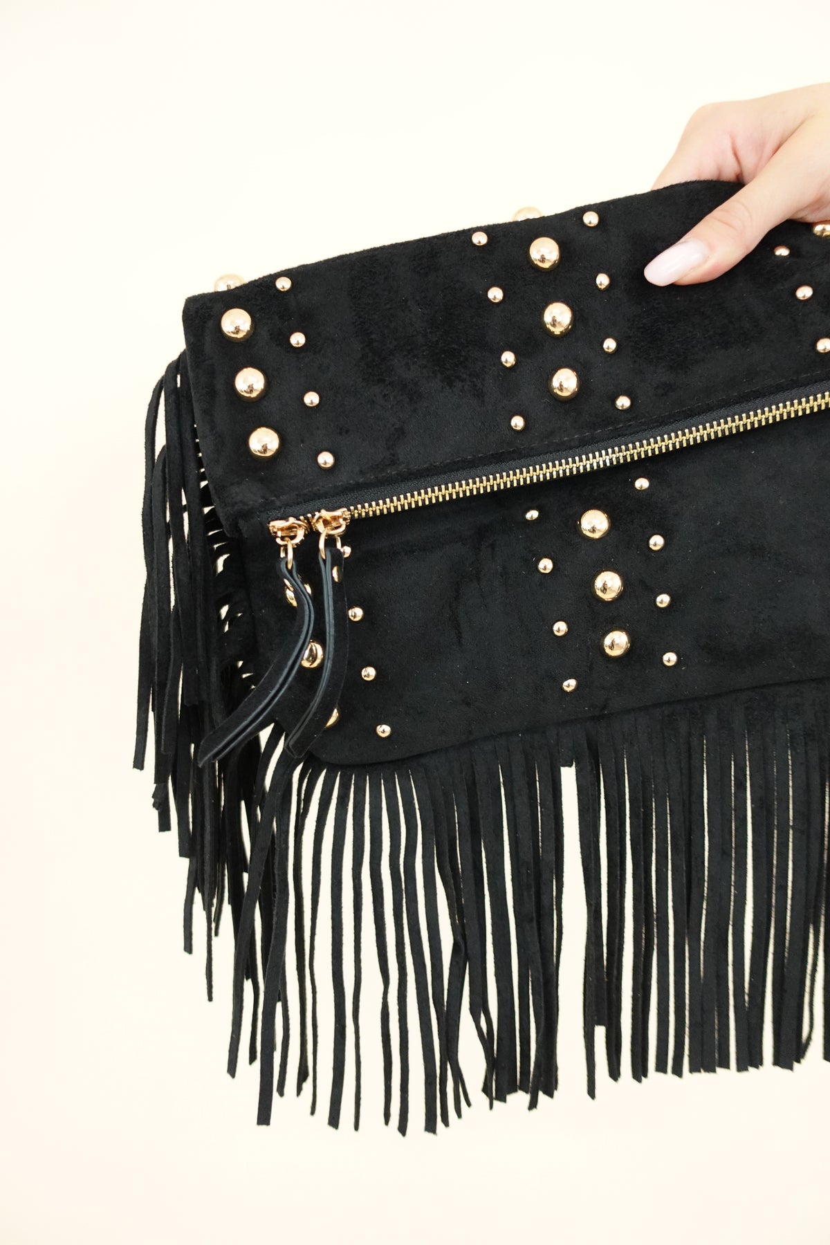 Pochette Frange Nero