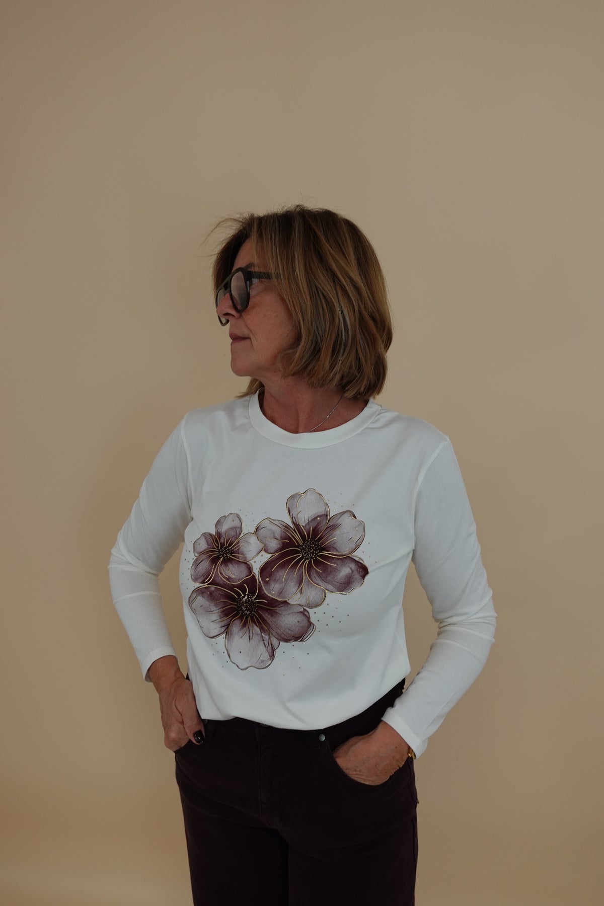 Maglia Flower Bordeaux