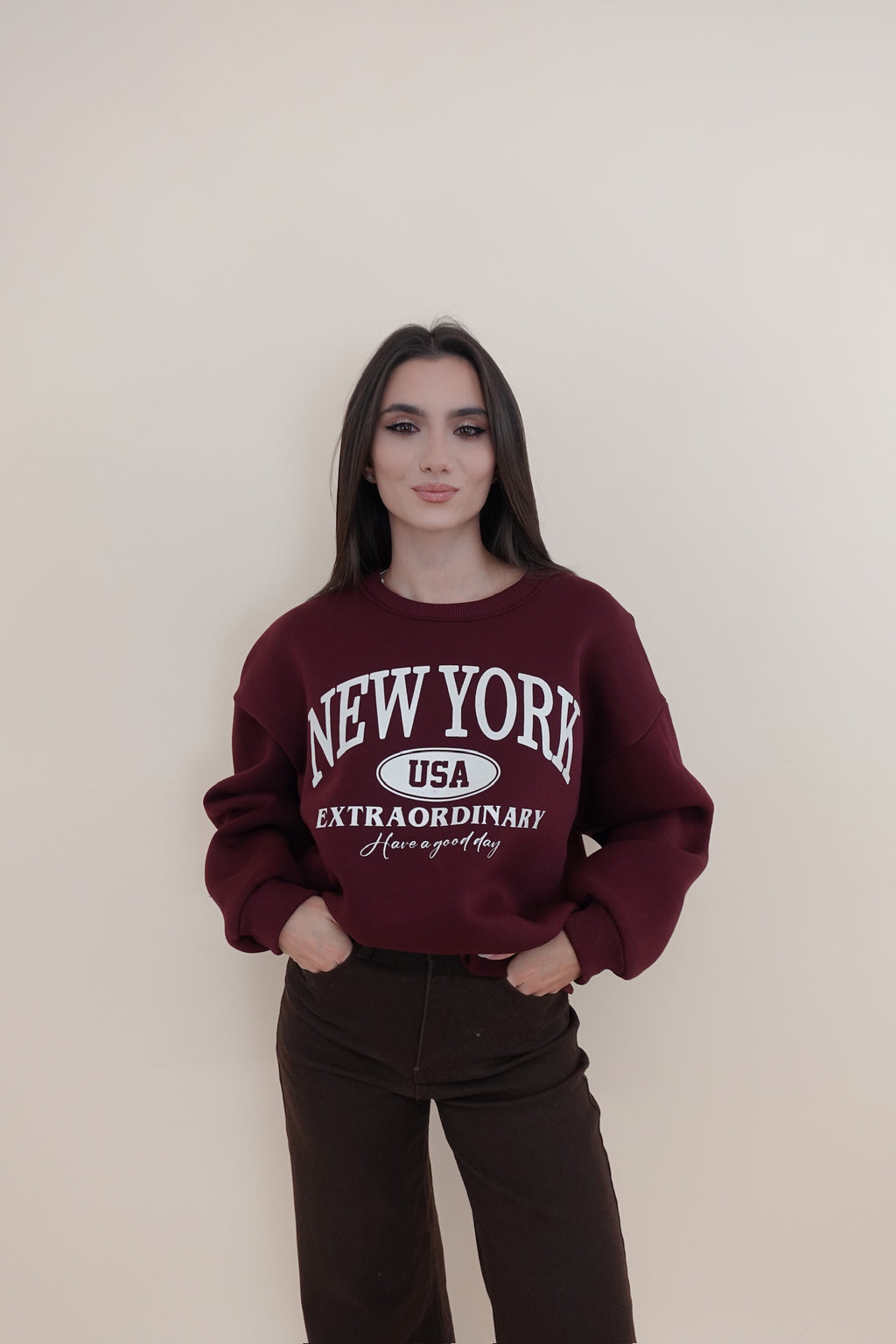Felpa New York Bordeaux