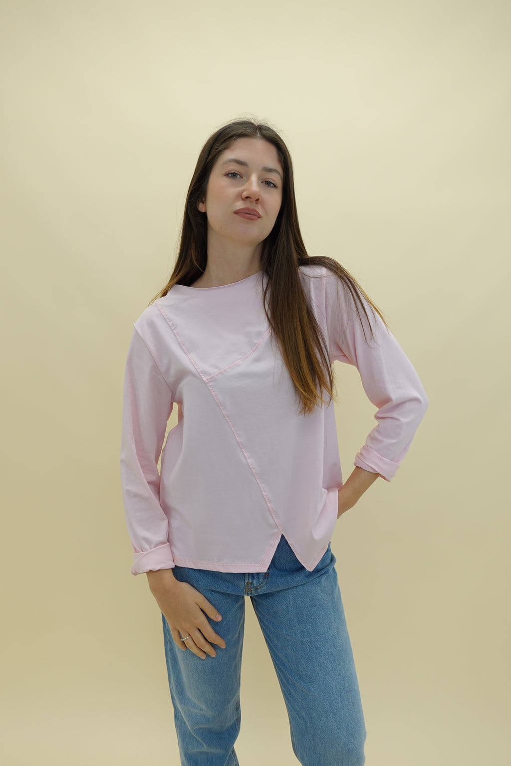 Maglia Assimmetrica Rosa
