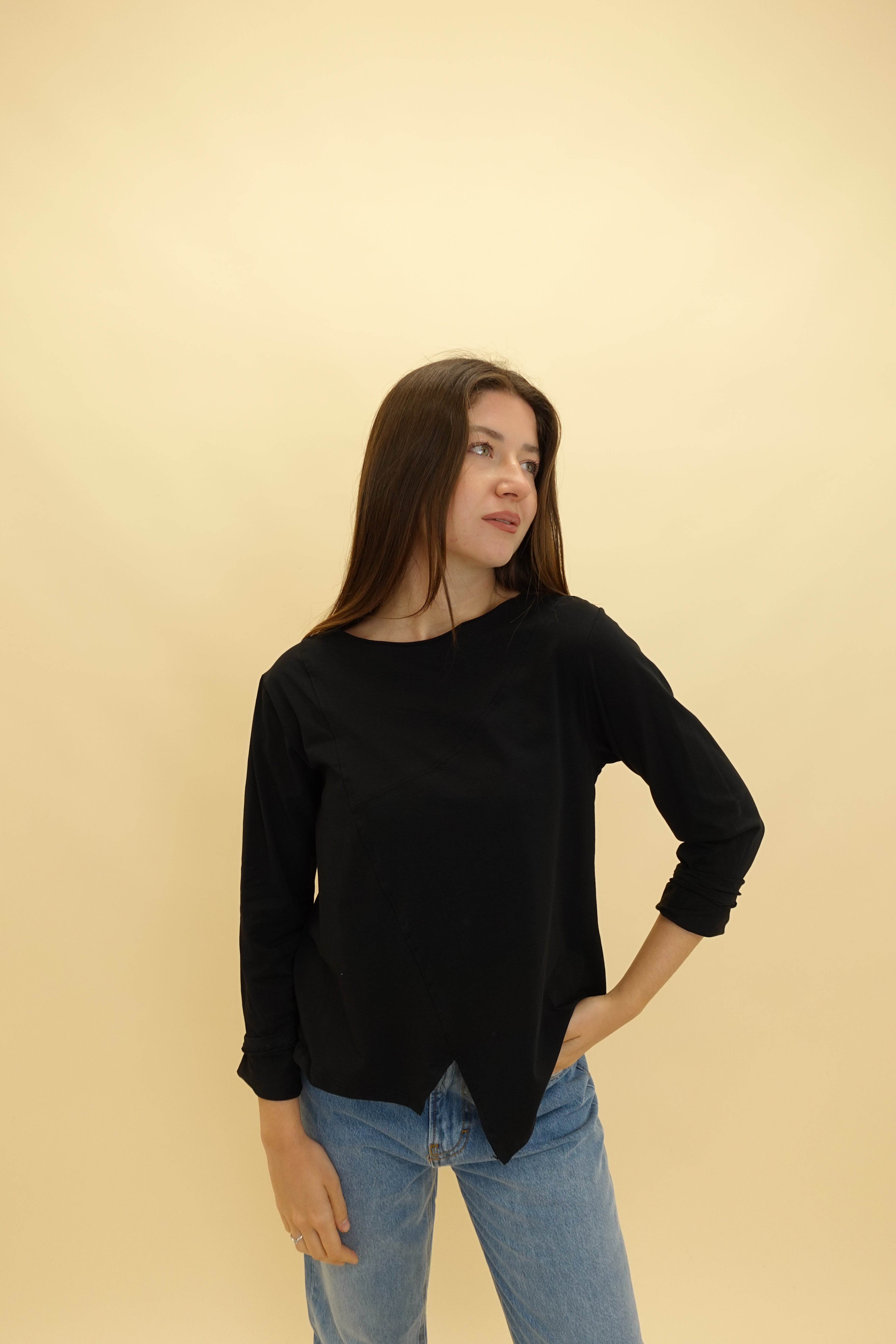Maglia Assimmetrica Nero