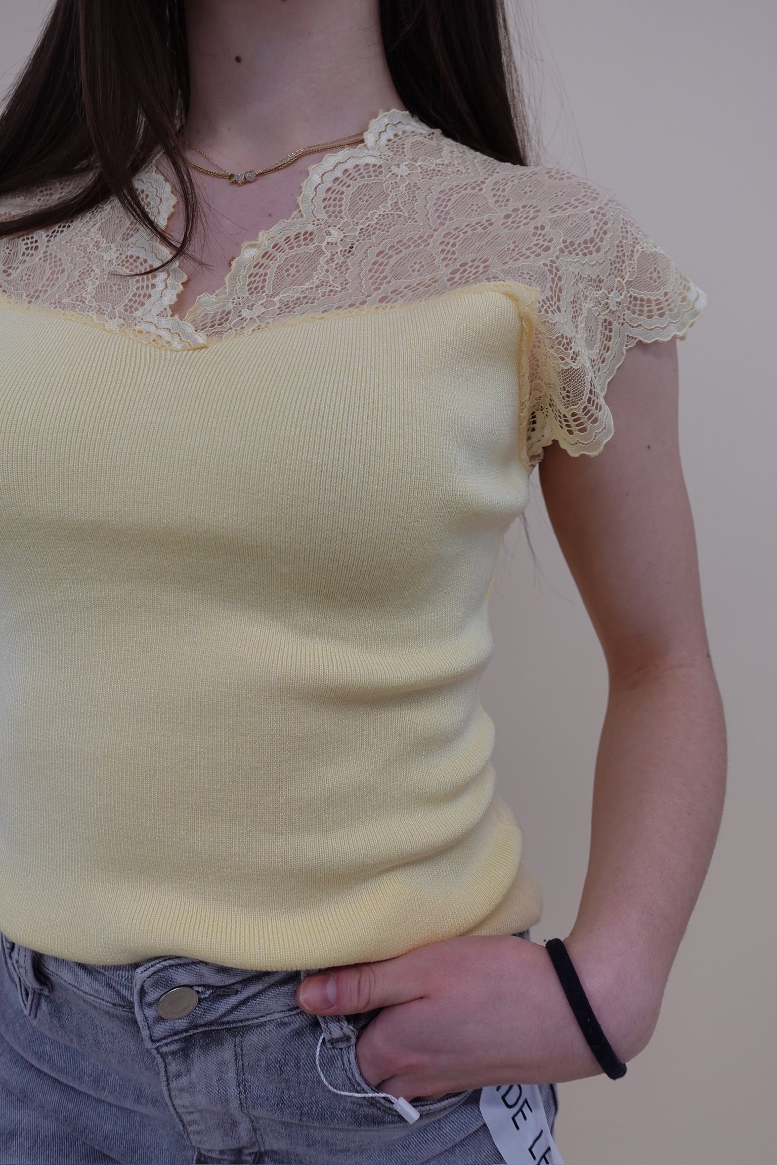 Canotta Pizzo Gialla