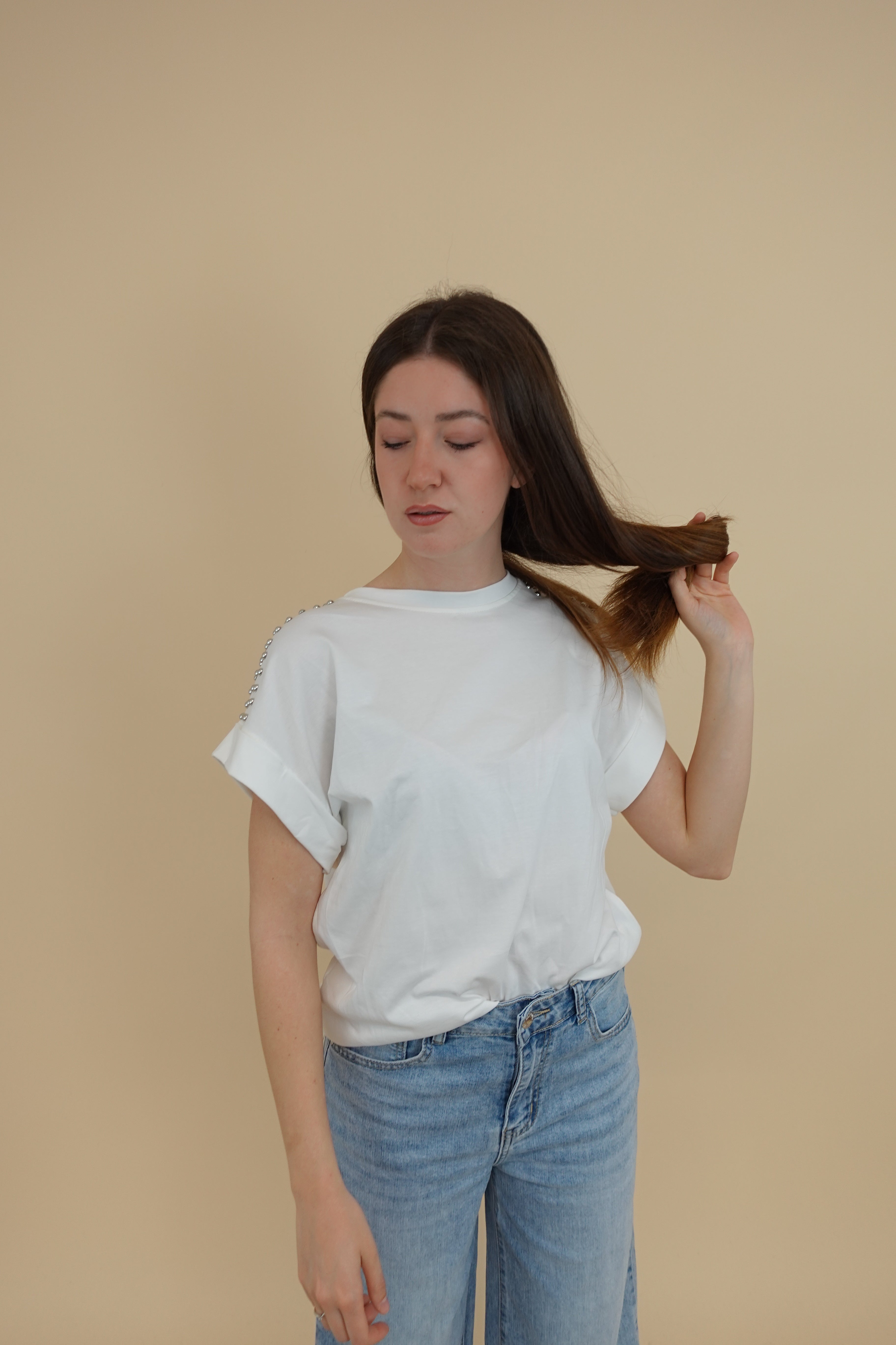 T-shirt Borchie Bianca