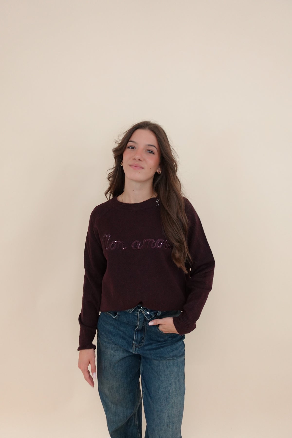 Maglione Mon Amour Bordeaux