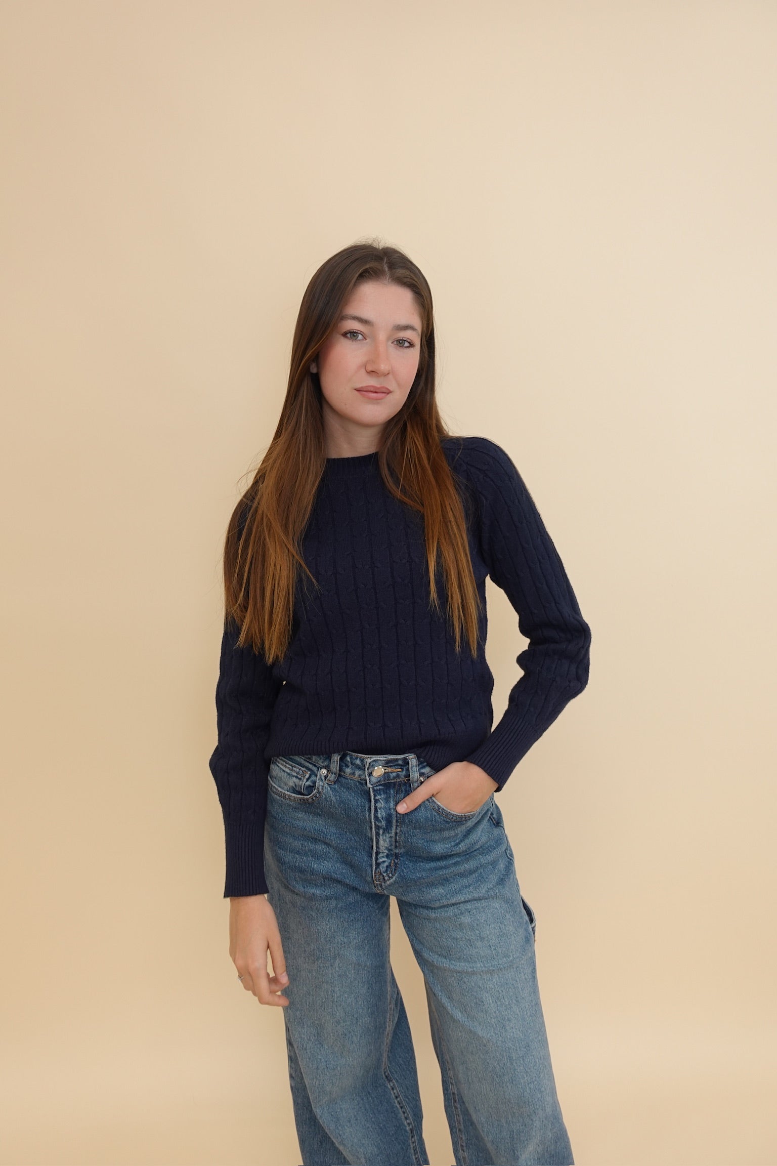 Maglioncino Treccia Nero