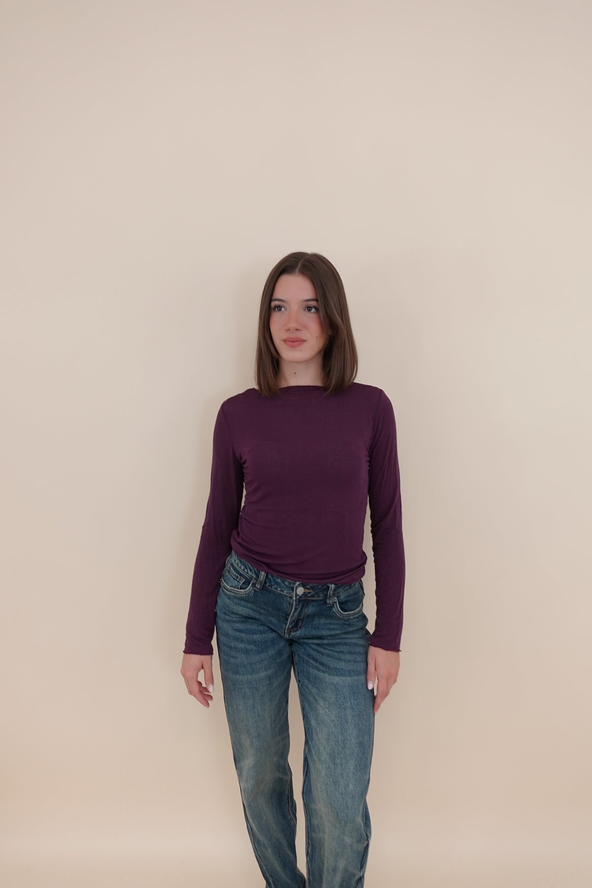 Maglia Misto Cashmere Bordeaux