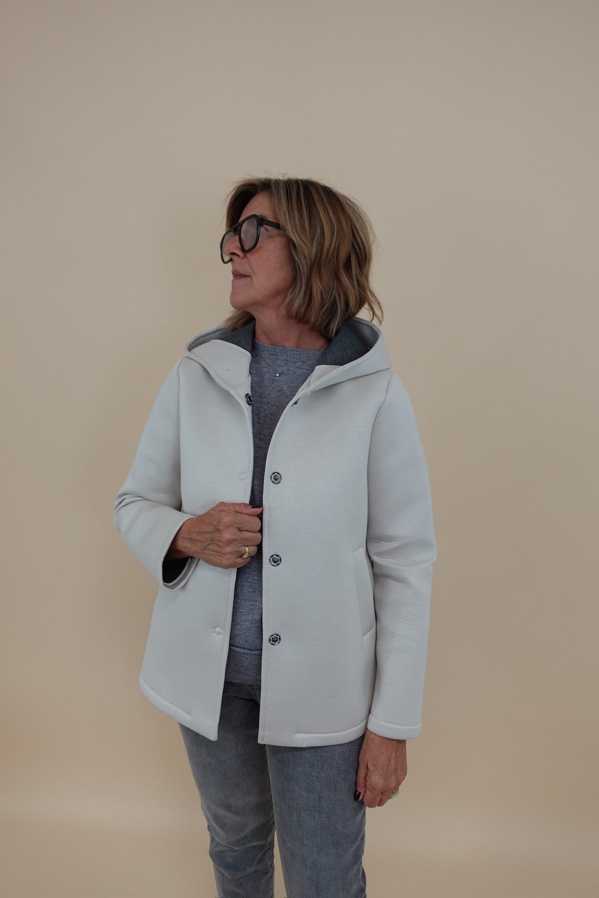 Giacca Neoprene Panna