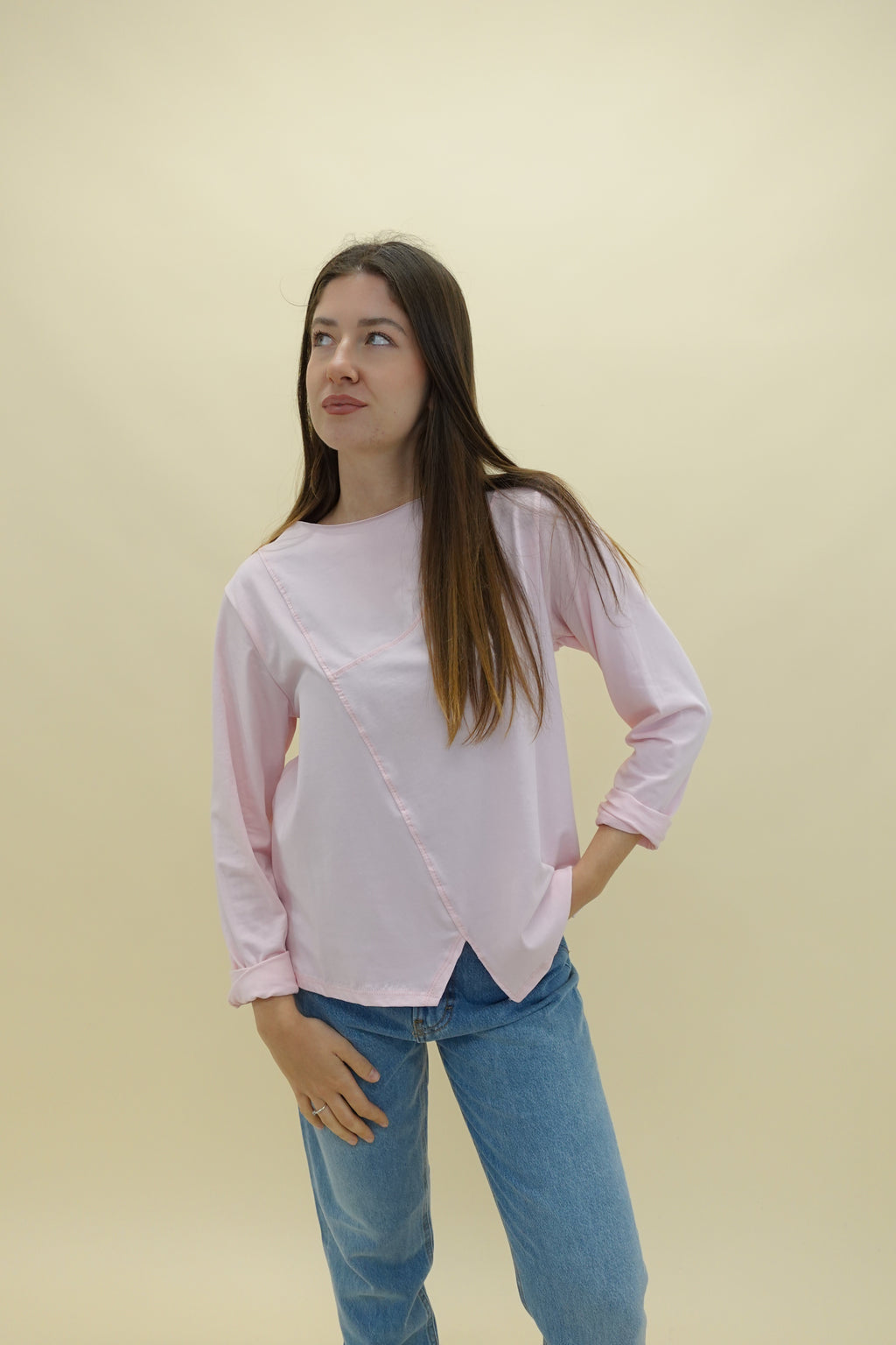 Maglia Assimmetrica Rosa