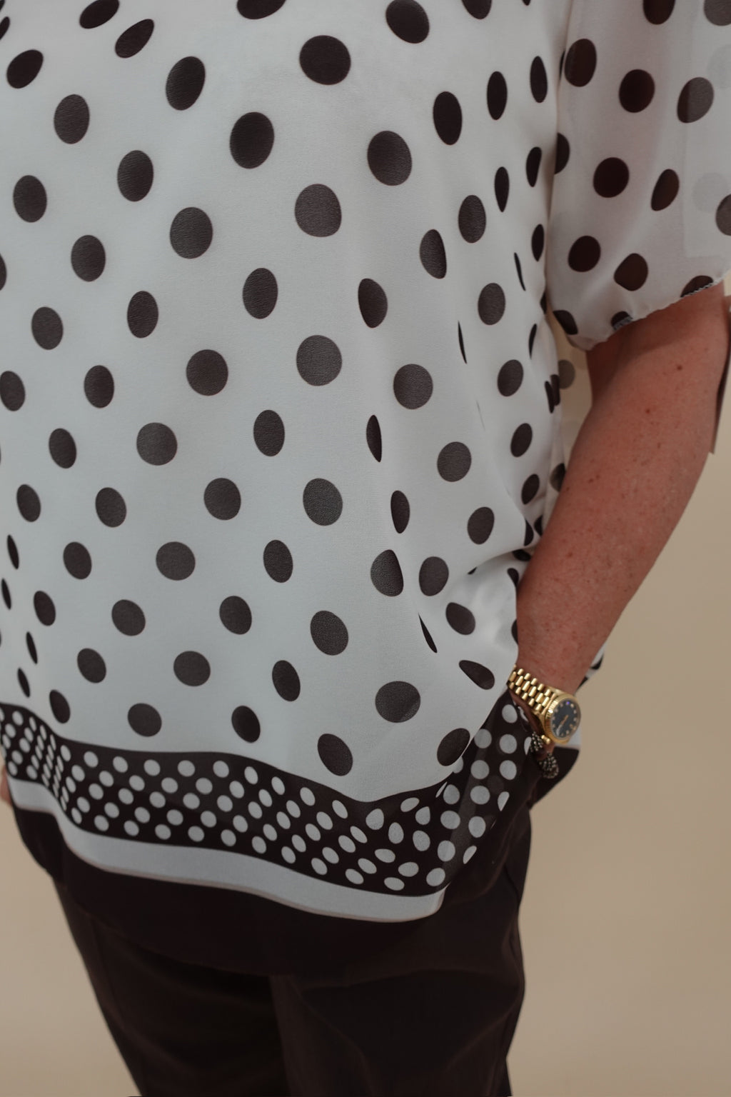 Maglia Over Pois Bianca