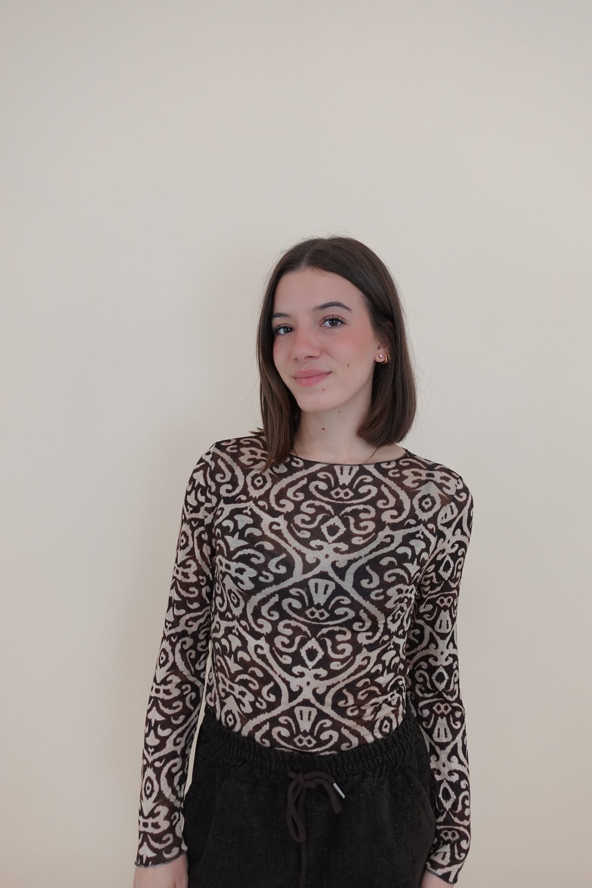 Maglia Cashmere Blend Marrone