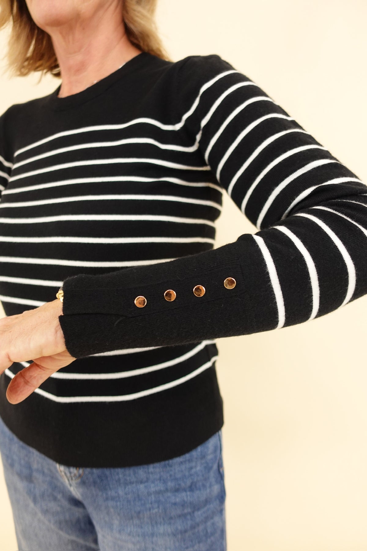 Maglioncino Righette Nero