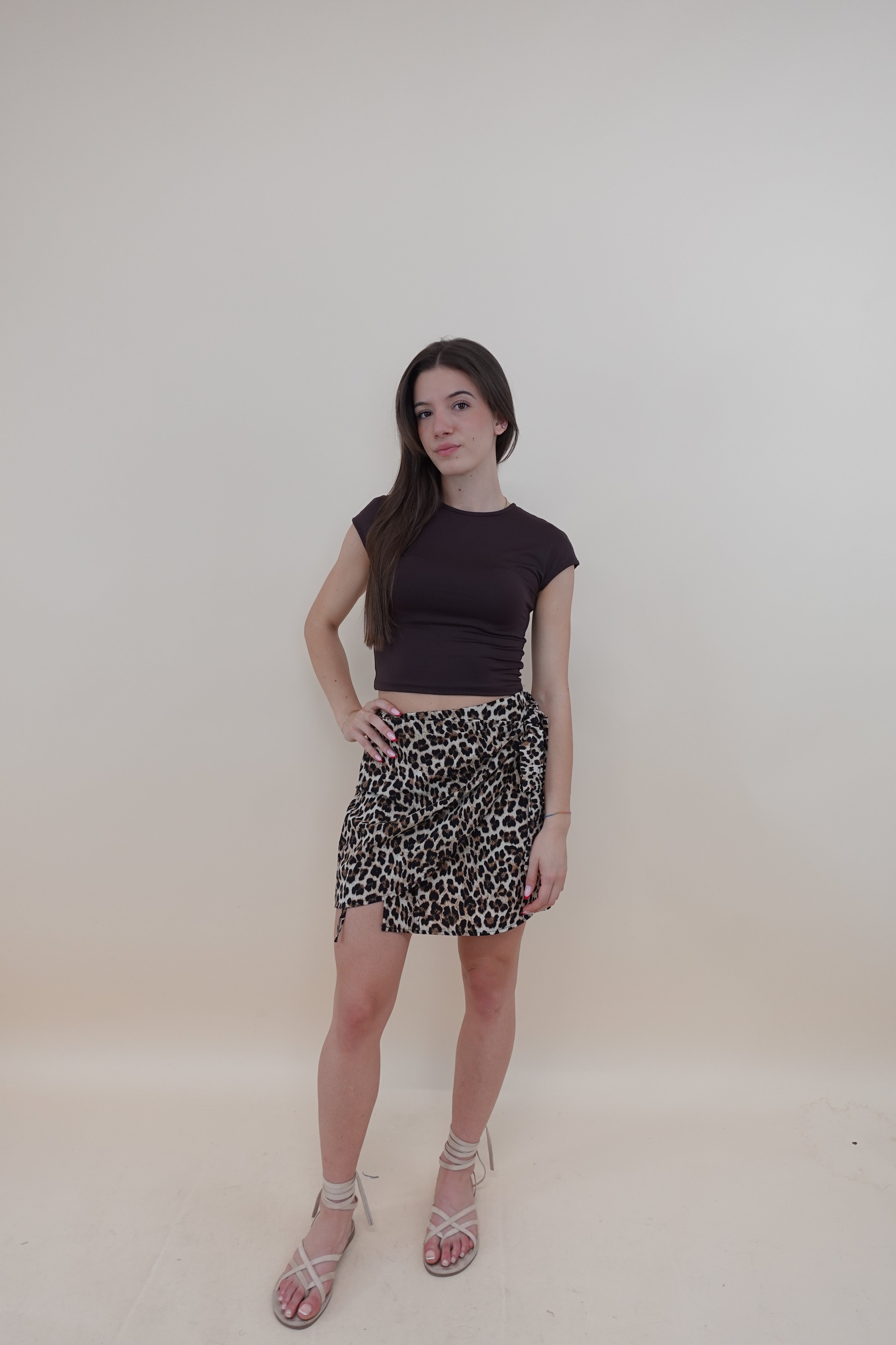 Gonna Pareo Short Leopardata