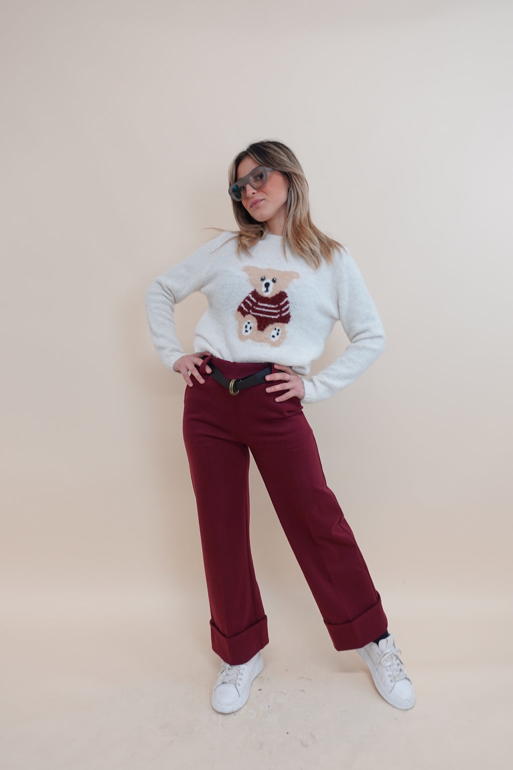 Pantalone Moda Bordeaux