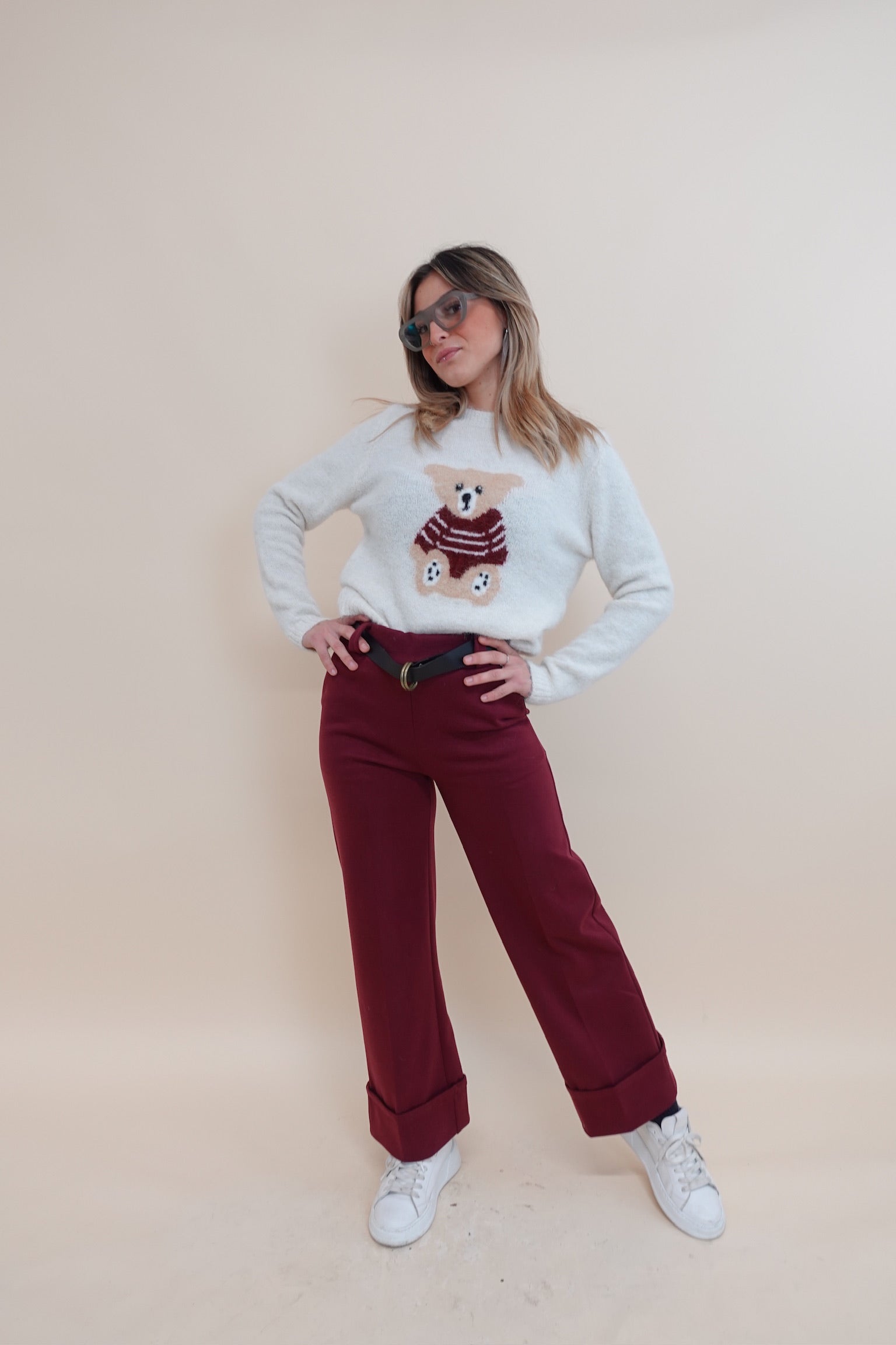 Pantalone Moda Bordeaux