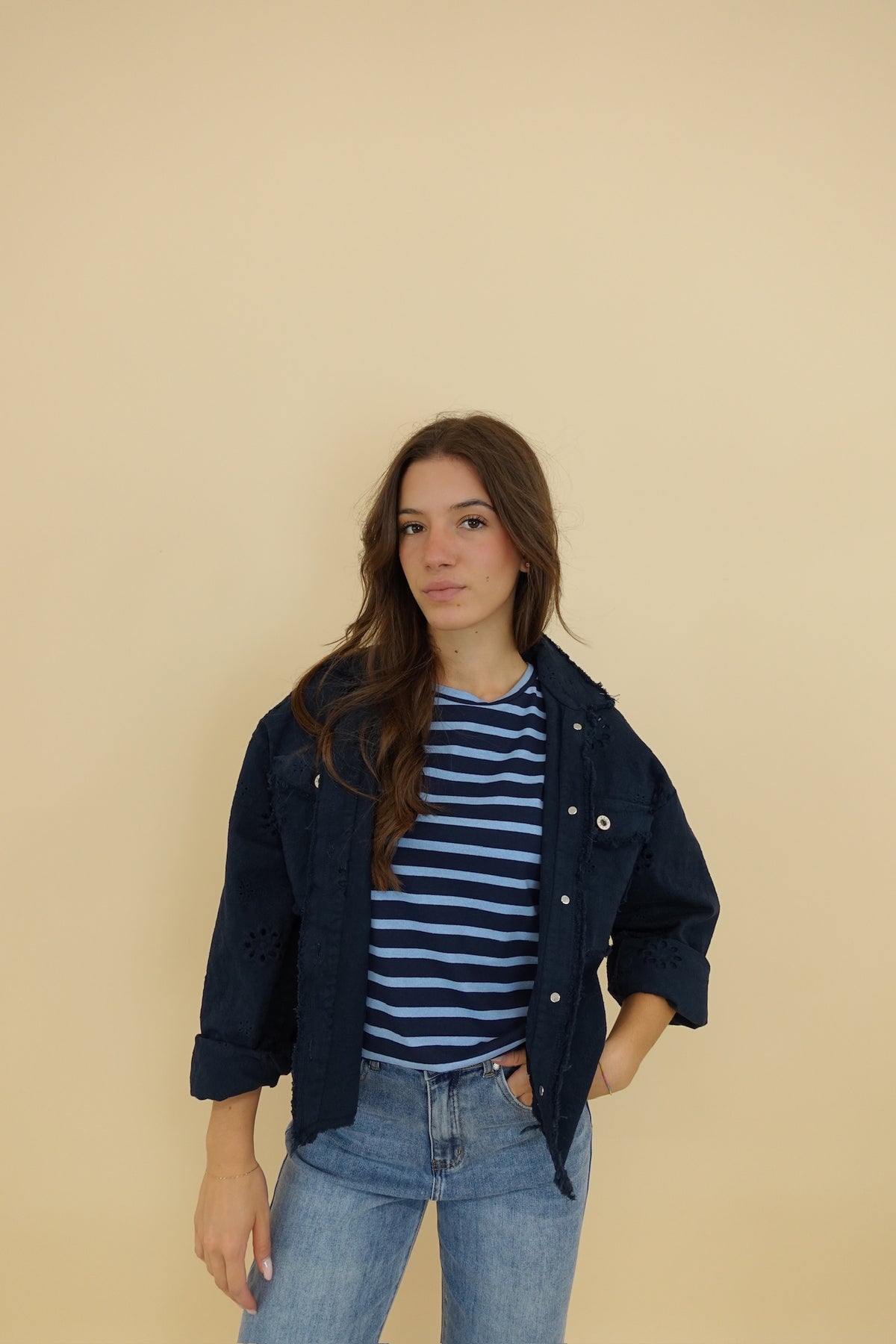 Giacca Traforata Blu