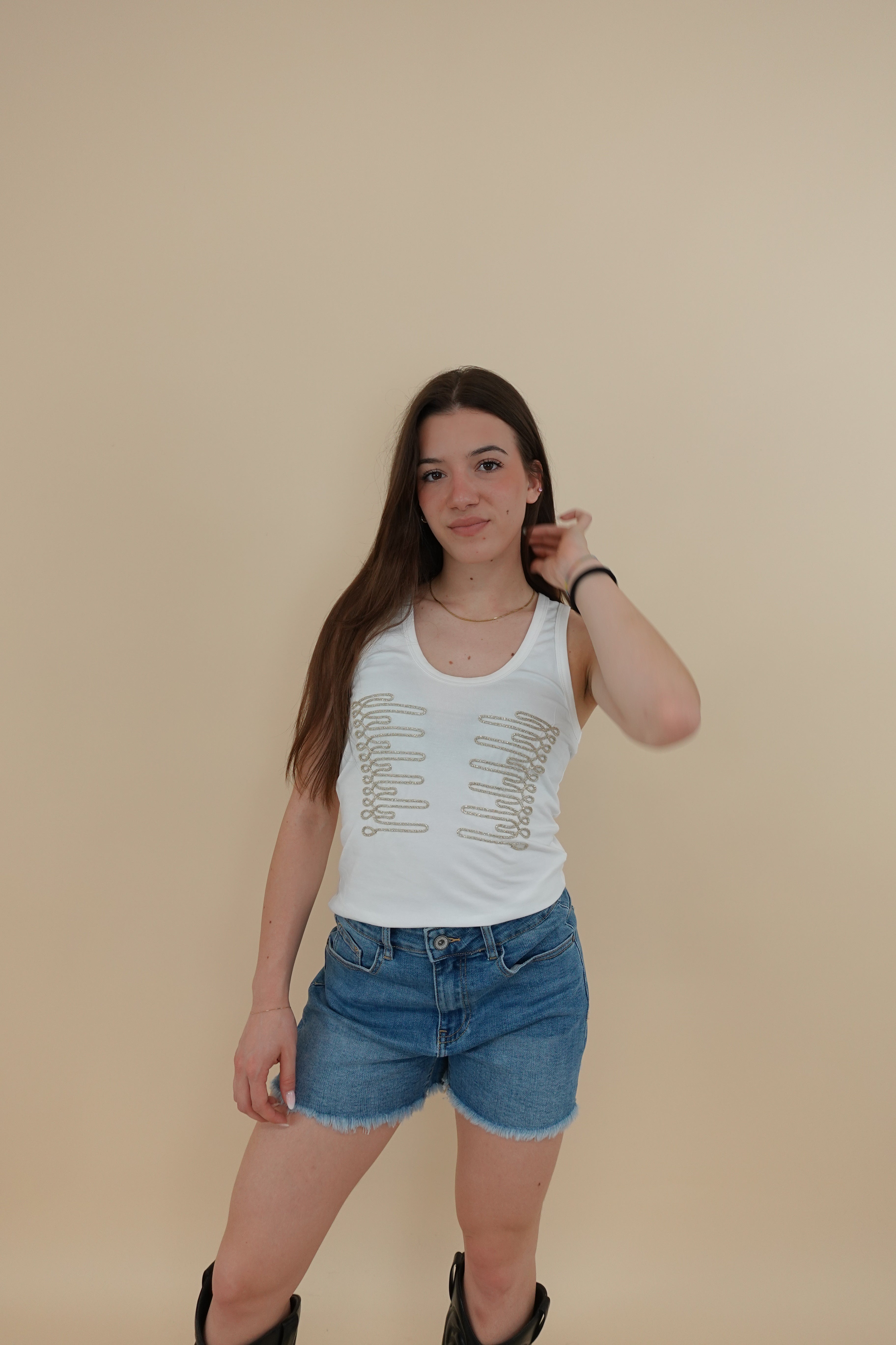Canotta Gold Bianca