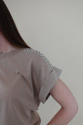 T-shirt Borchie Beige