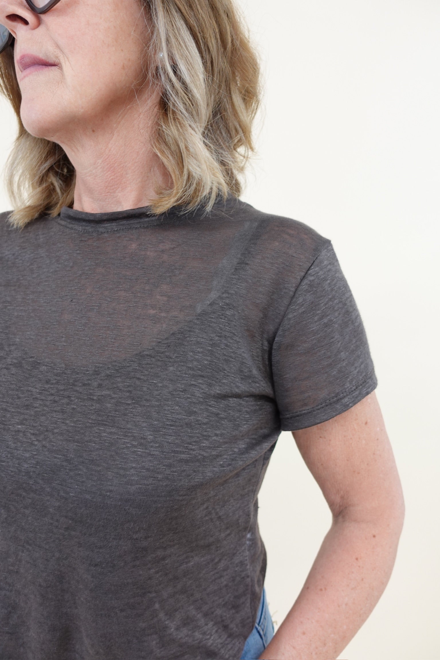 T-shirt Lino Marrone