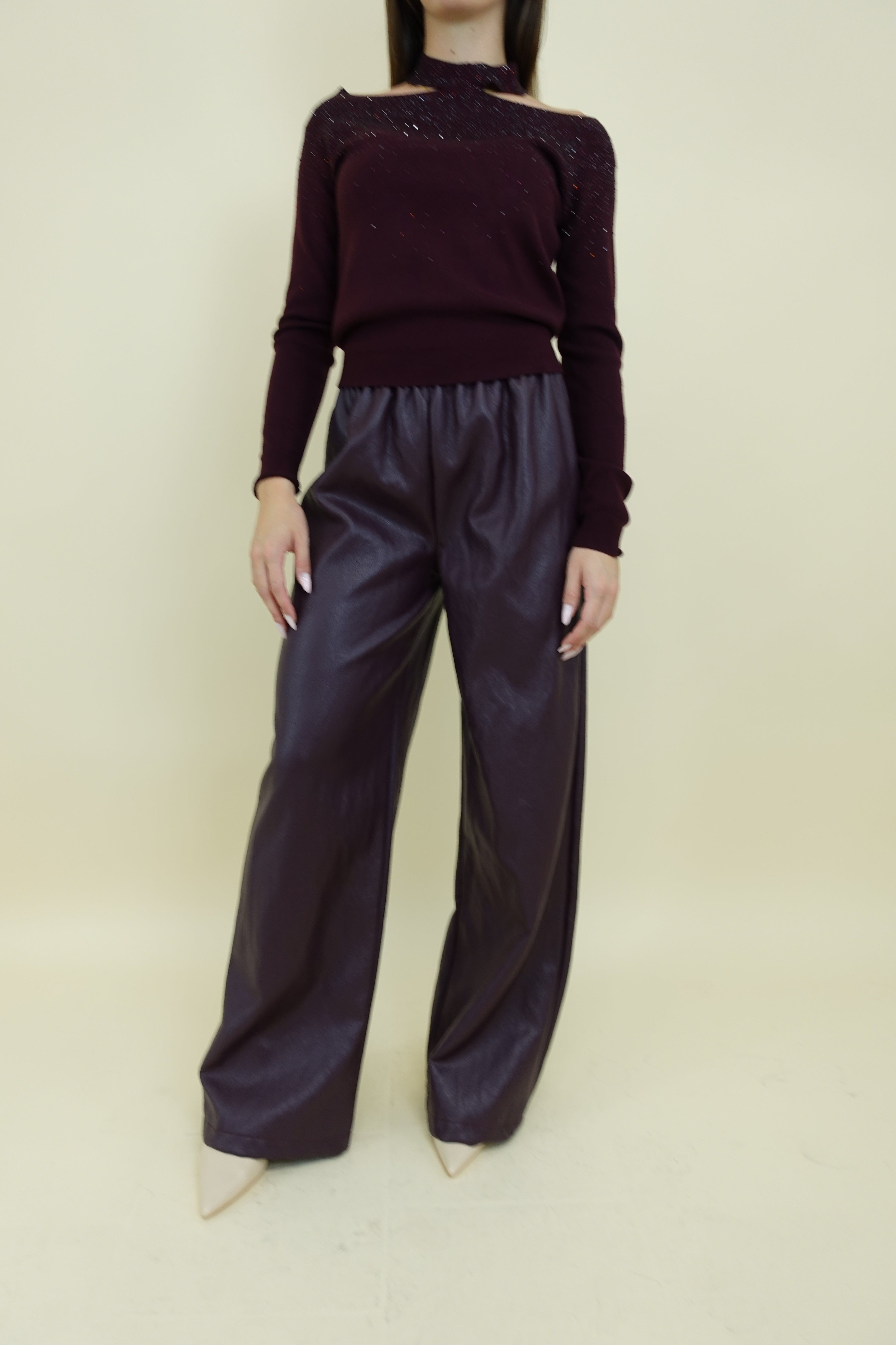 Pantalone Luna bordeaux