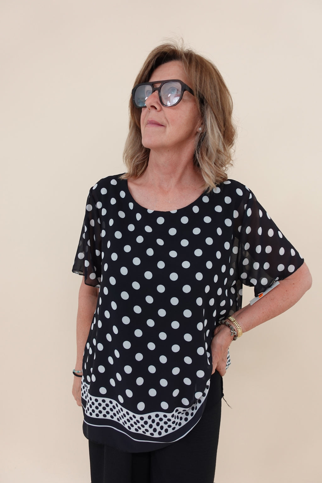 Maglia Over Pois Nero